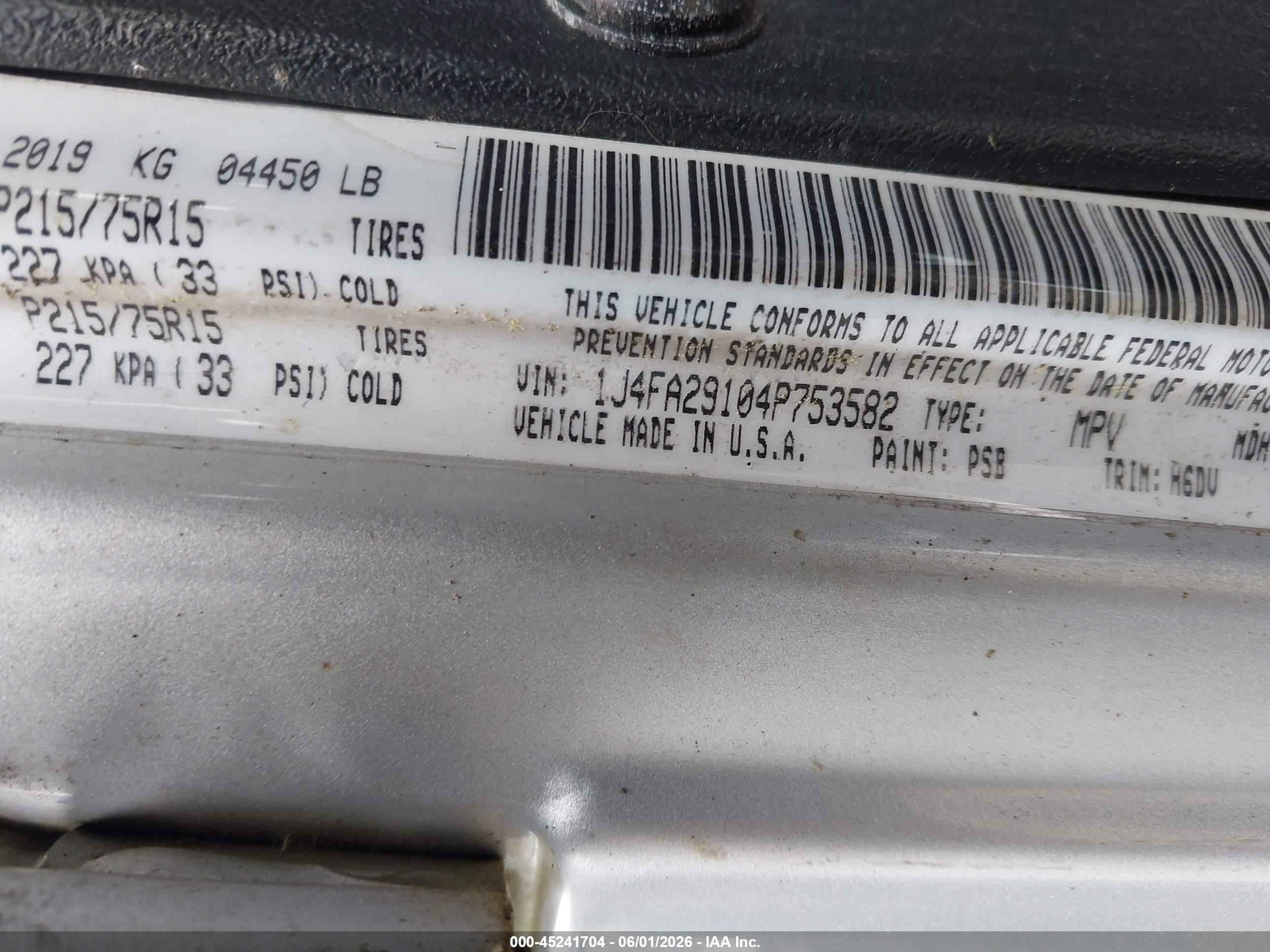 2004 Jeep Wrangler Se Silver vin: 1J4FA29104P753582