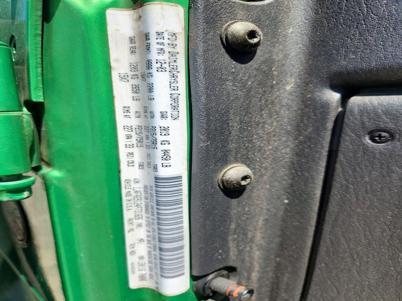 2004 Jeep Wrangler / Tj Se Green vin: 1J4FA29124P731826