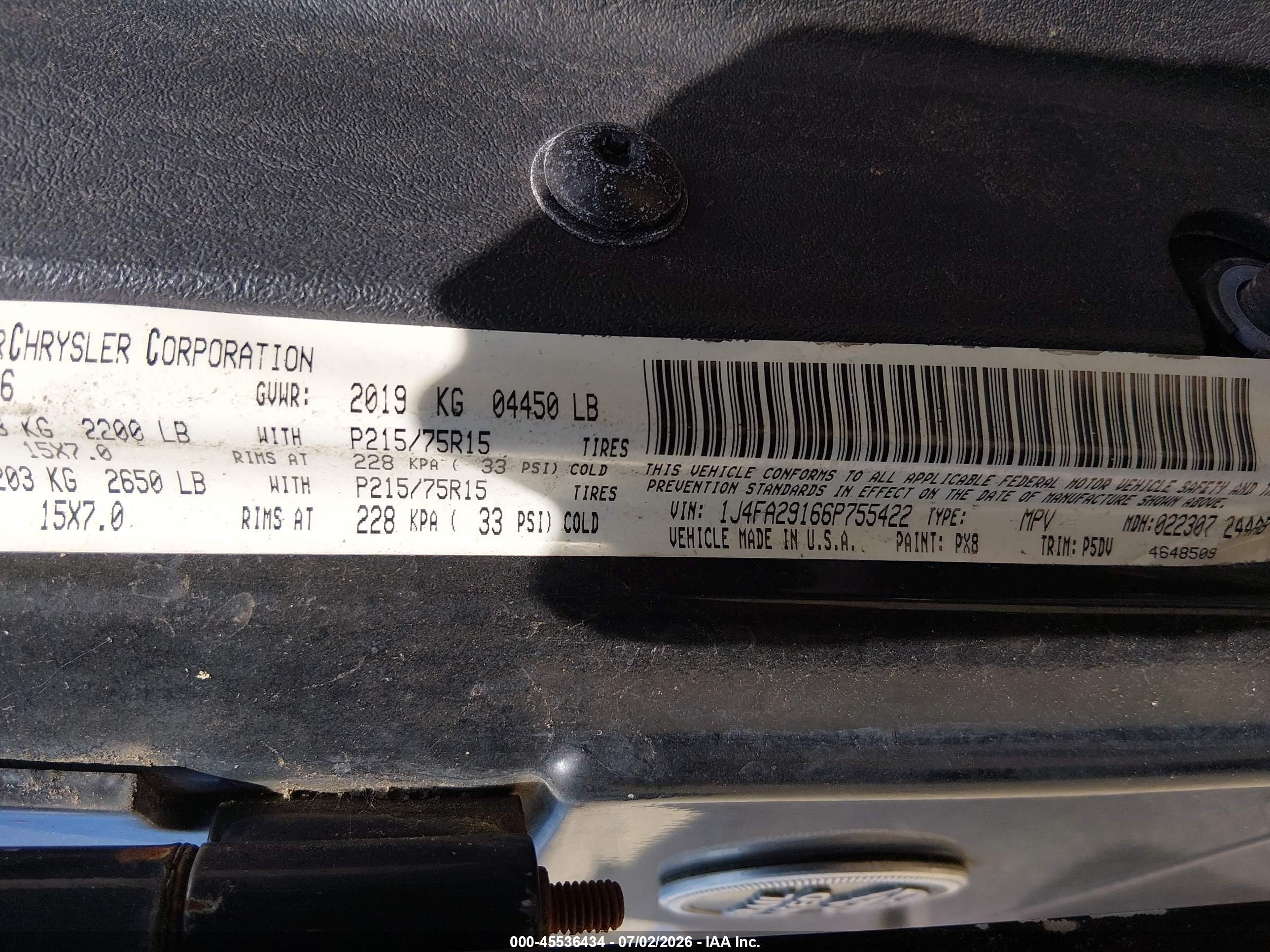 2006 Jeep Wrangler Se Black vin: 1J4FA29166P755422