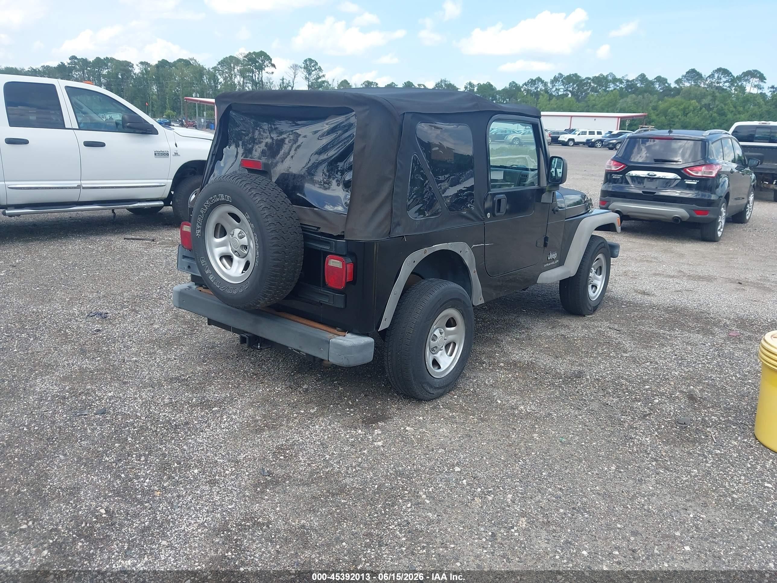 2005 Jeep Wrangler Se Black vin: 1J4FA29175P314347