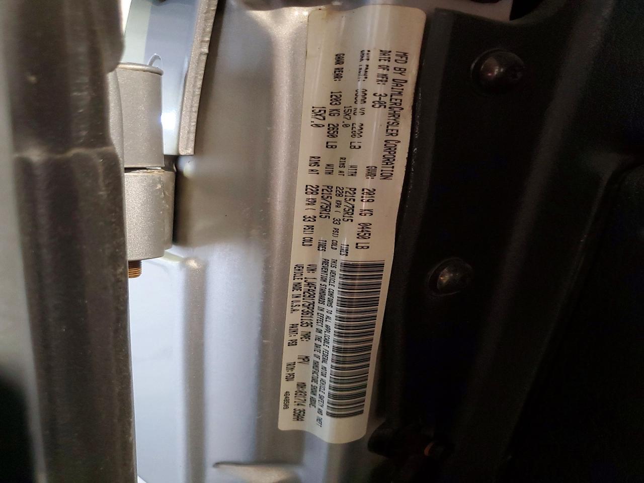 2005 Jeep Wrangler / Tj Se Белый vin: 1J4FA29175P361135