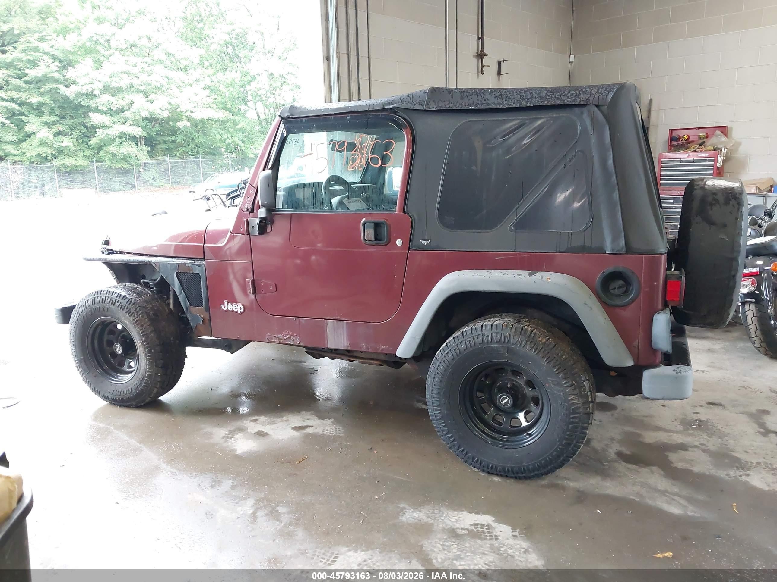 2003 Jeep Wrangler Se Бордовый vin: 1J4FA29193P361957