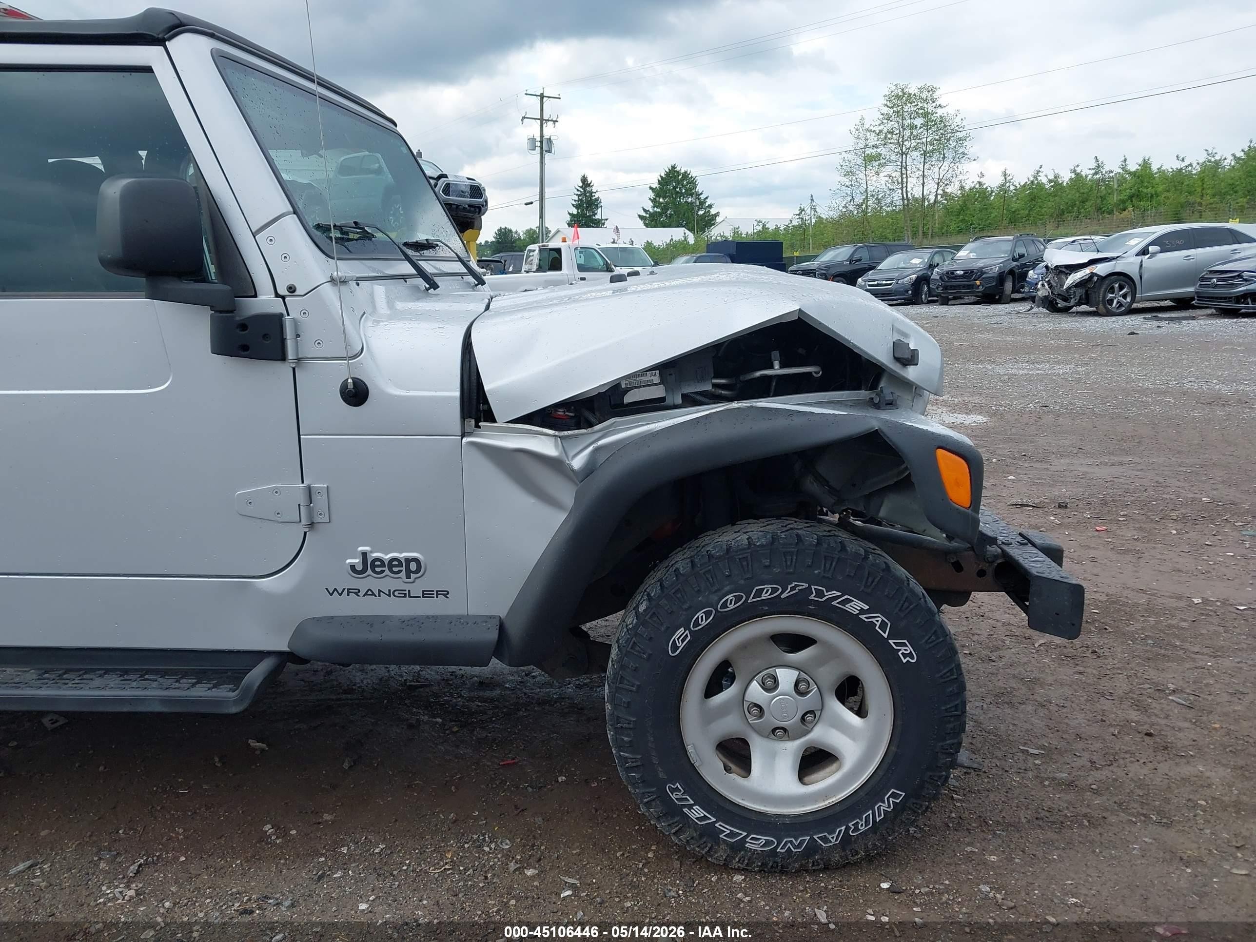 2006 Jeep Wrangler Se Silver vin: 1J4FA29196P701631