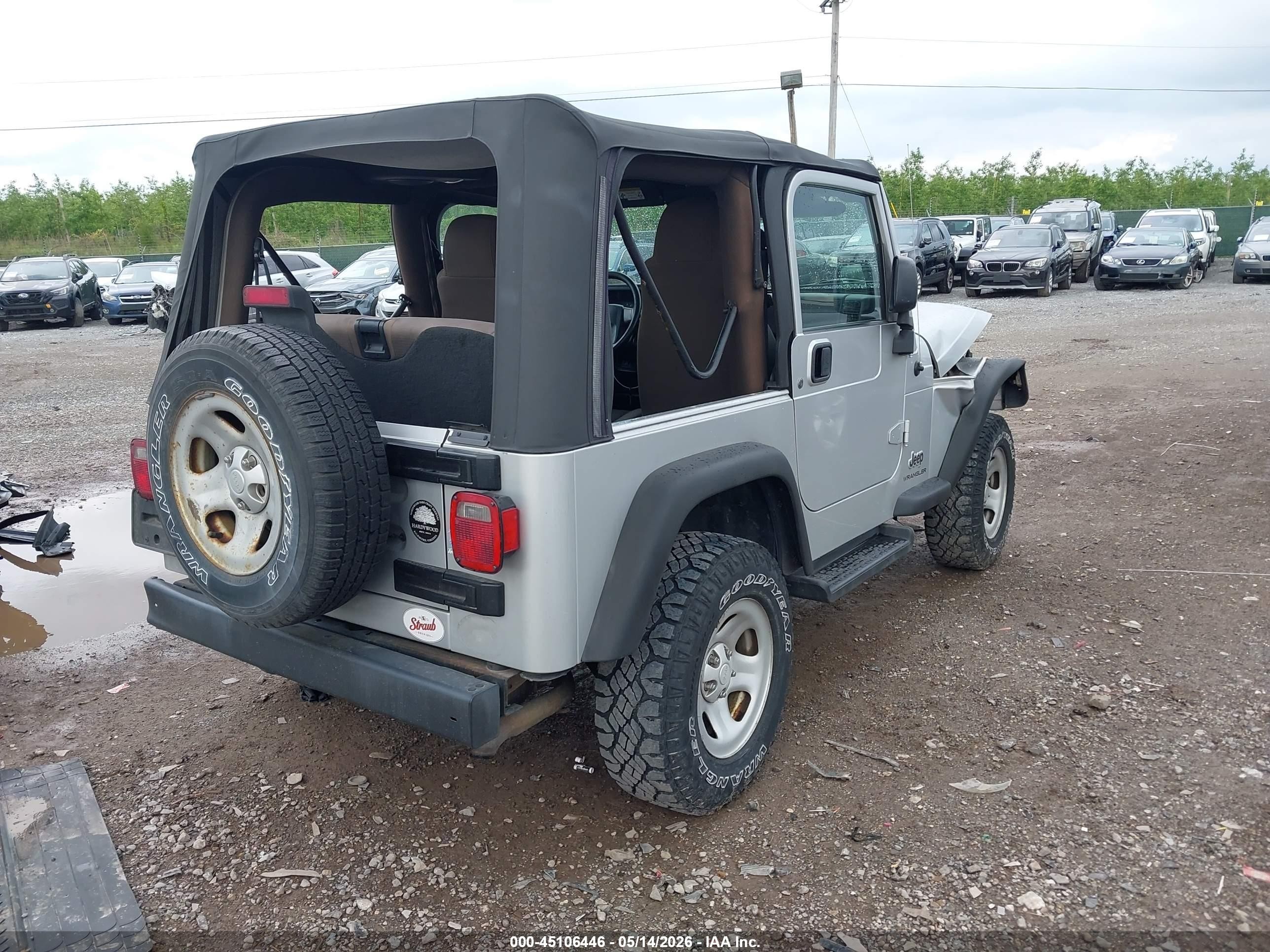 2006 Jeep Wrangler Se Silver vin: 1J4FA29196P701631