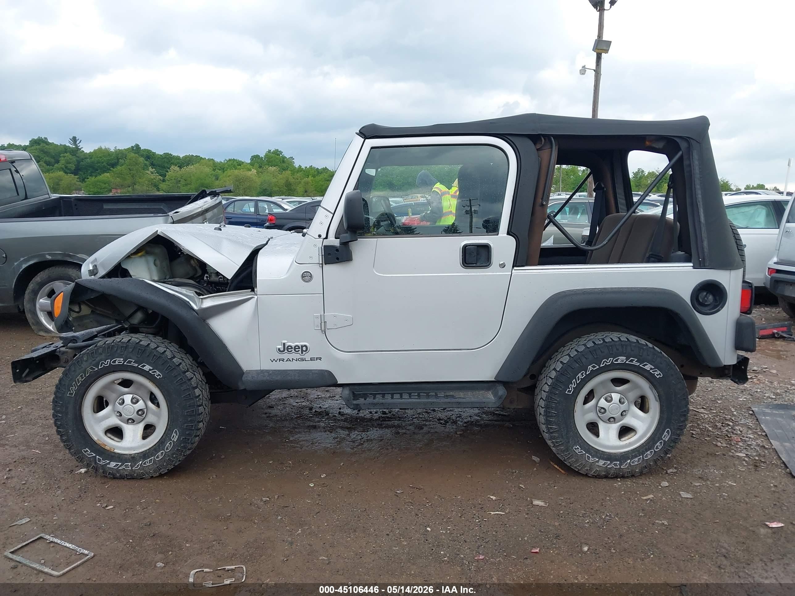 2006 Jeep Wrangler Se Silver vin: 1J4FA29196P701631