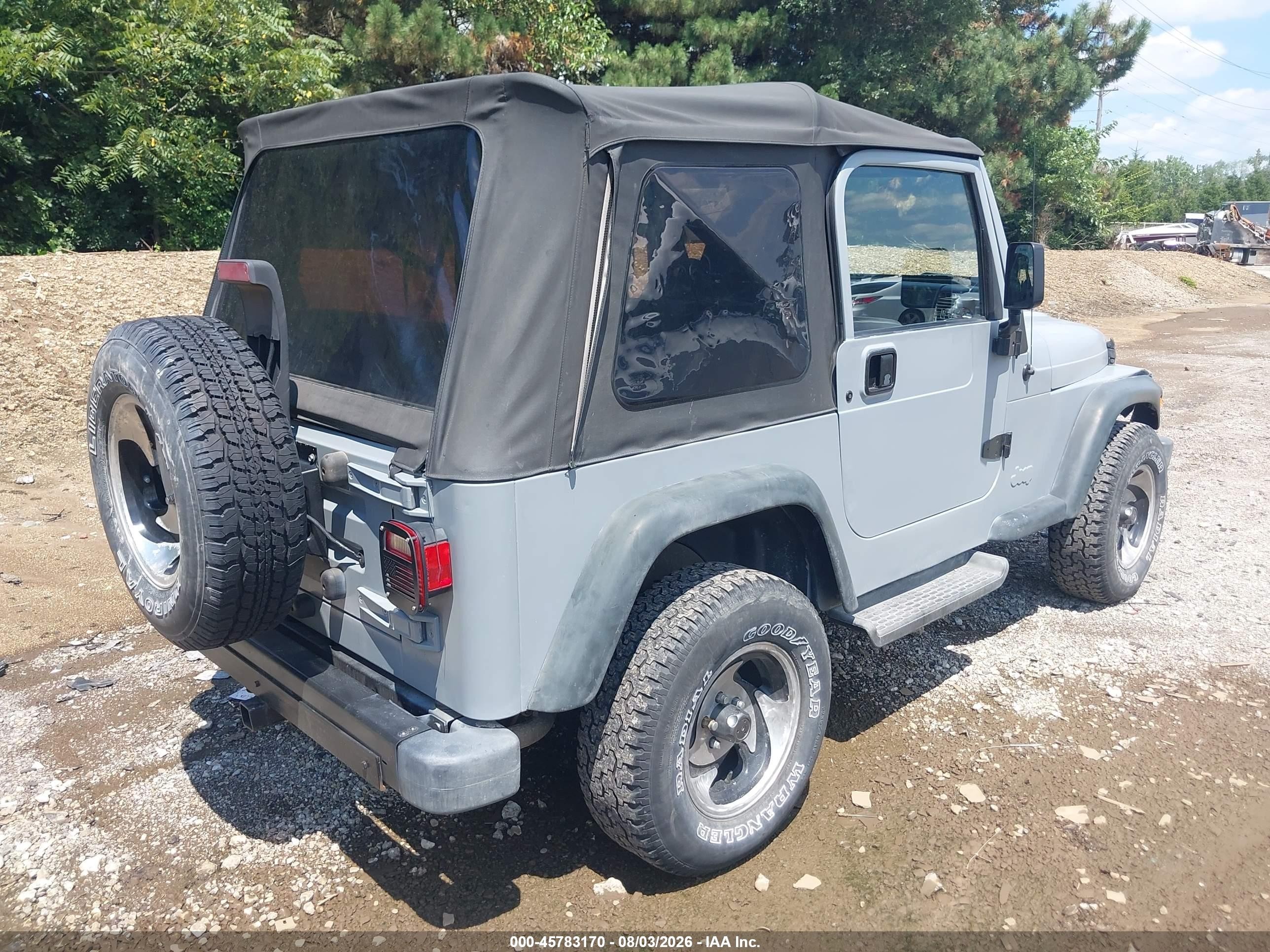 2000 Jeep Wrangler Se Серый vin: 1J4FA29P1YP775164