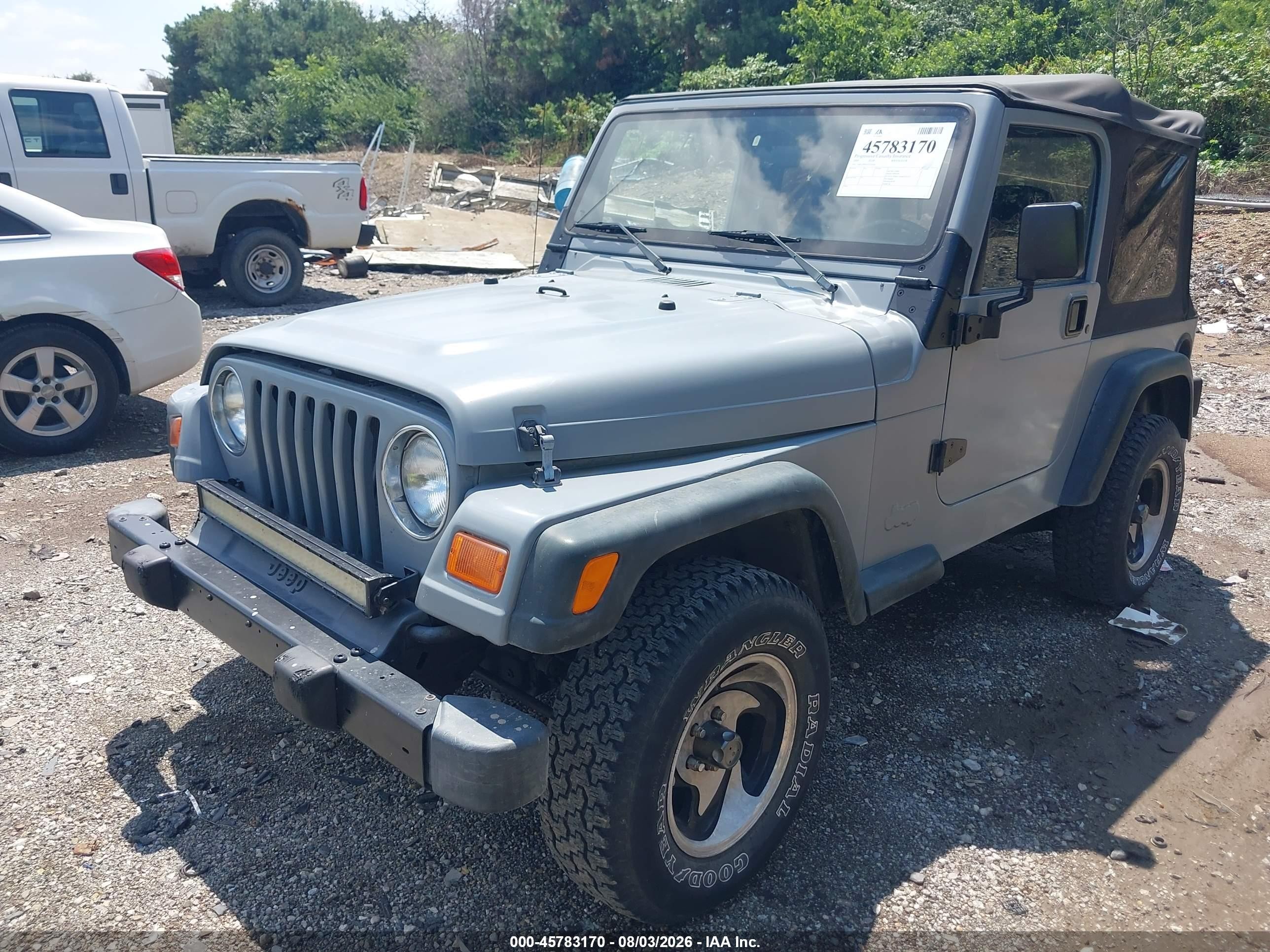 2000 Jeep Wrangler Se Серый vin: 1J4FA29P1YP775164