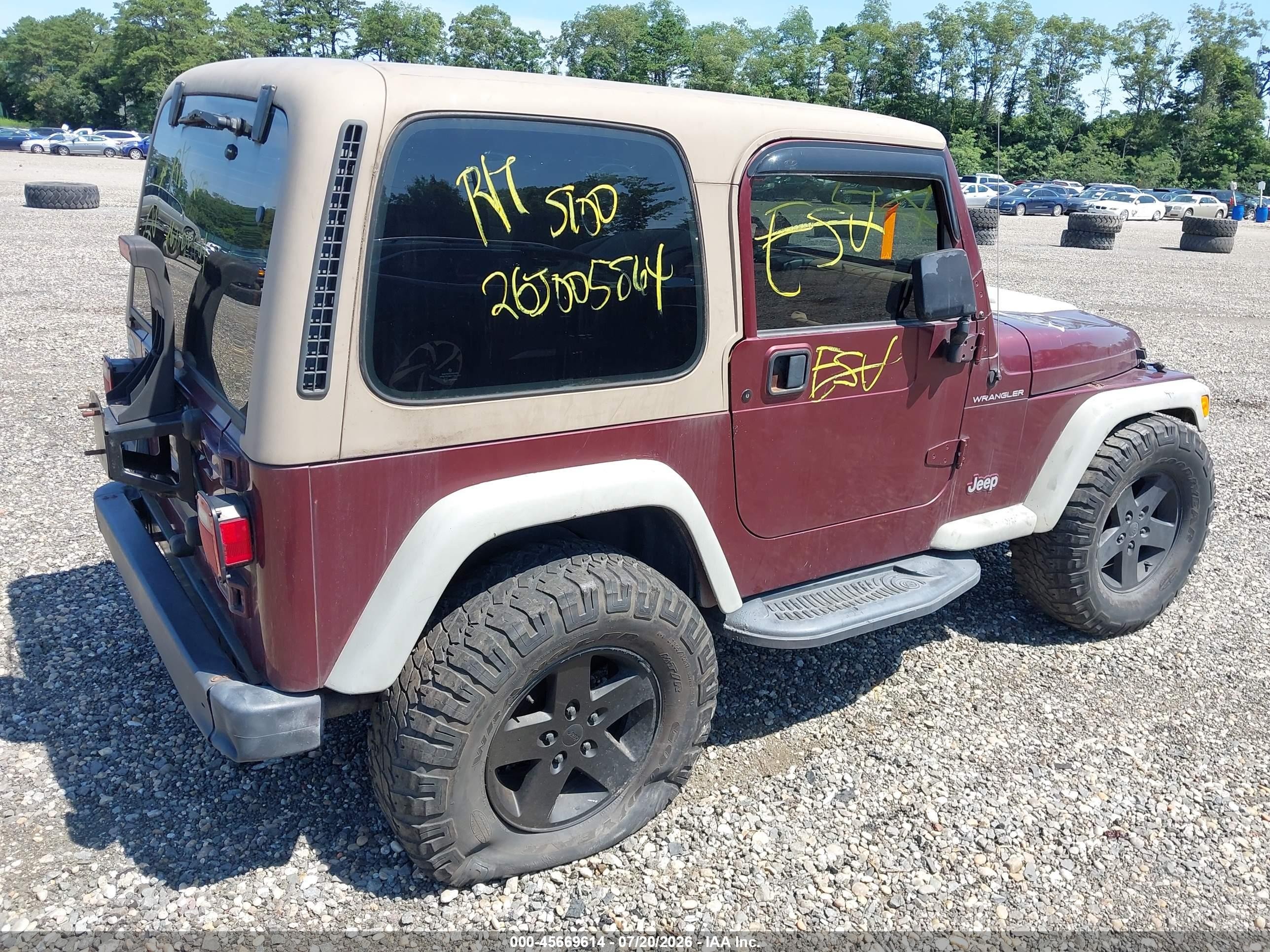 2002 Jeep Wrangler Se Red vin: 1J4FA29P22P739491