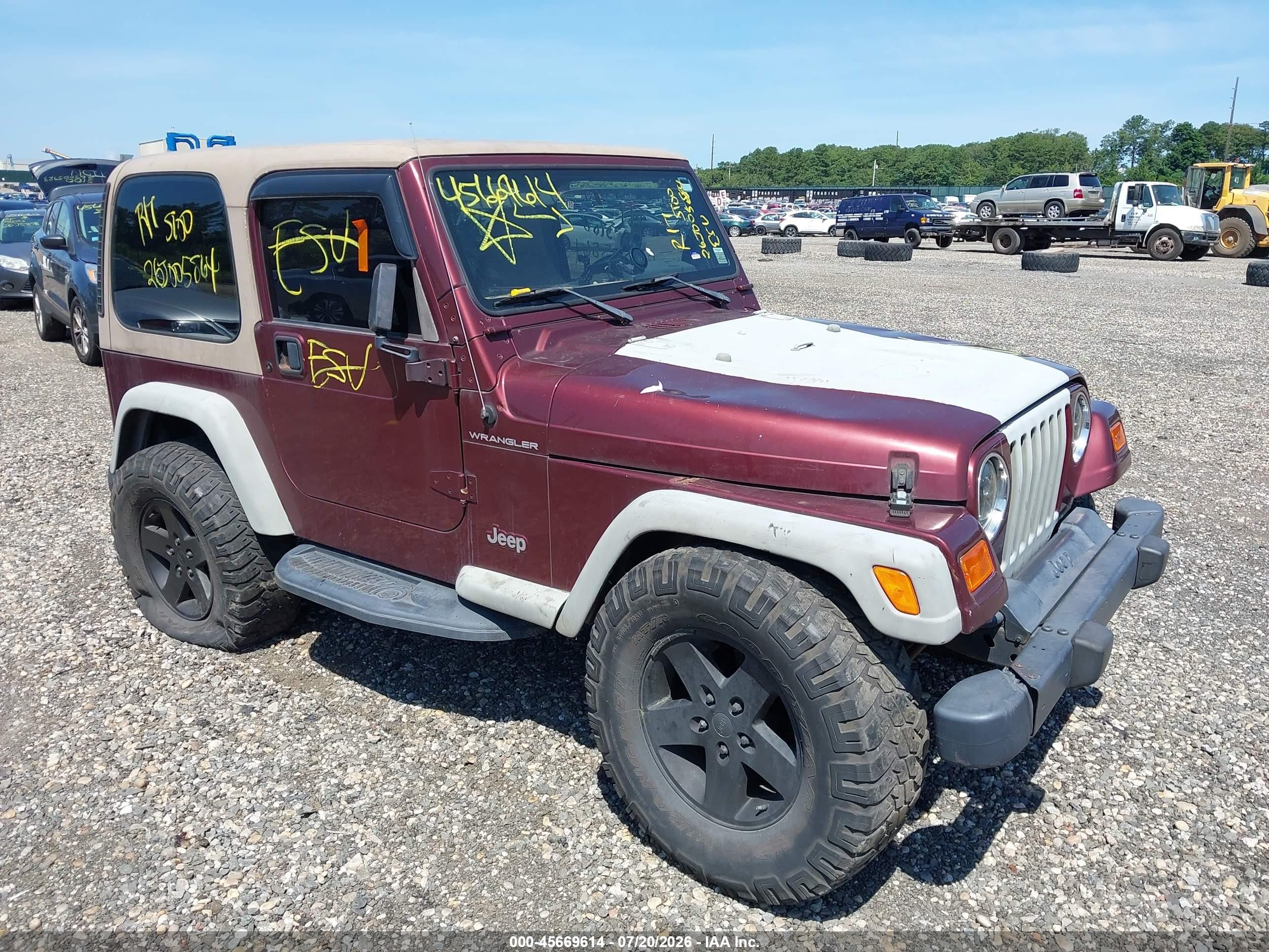 2002 Jeep Wrangler Se Красный vin: 1J4FA29P22P739491