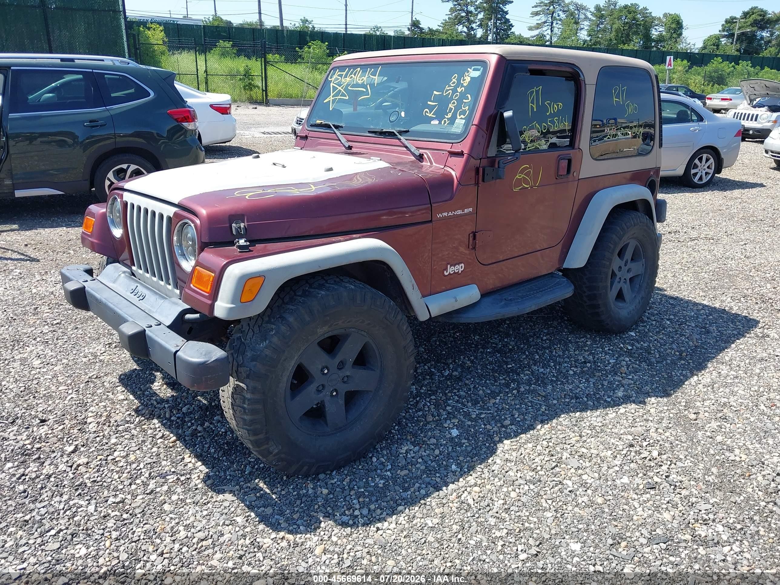 2002 Jeep Wrangler Se Red vin: 1J4FA29P22P739491