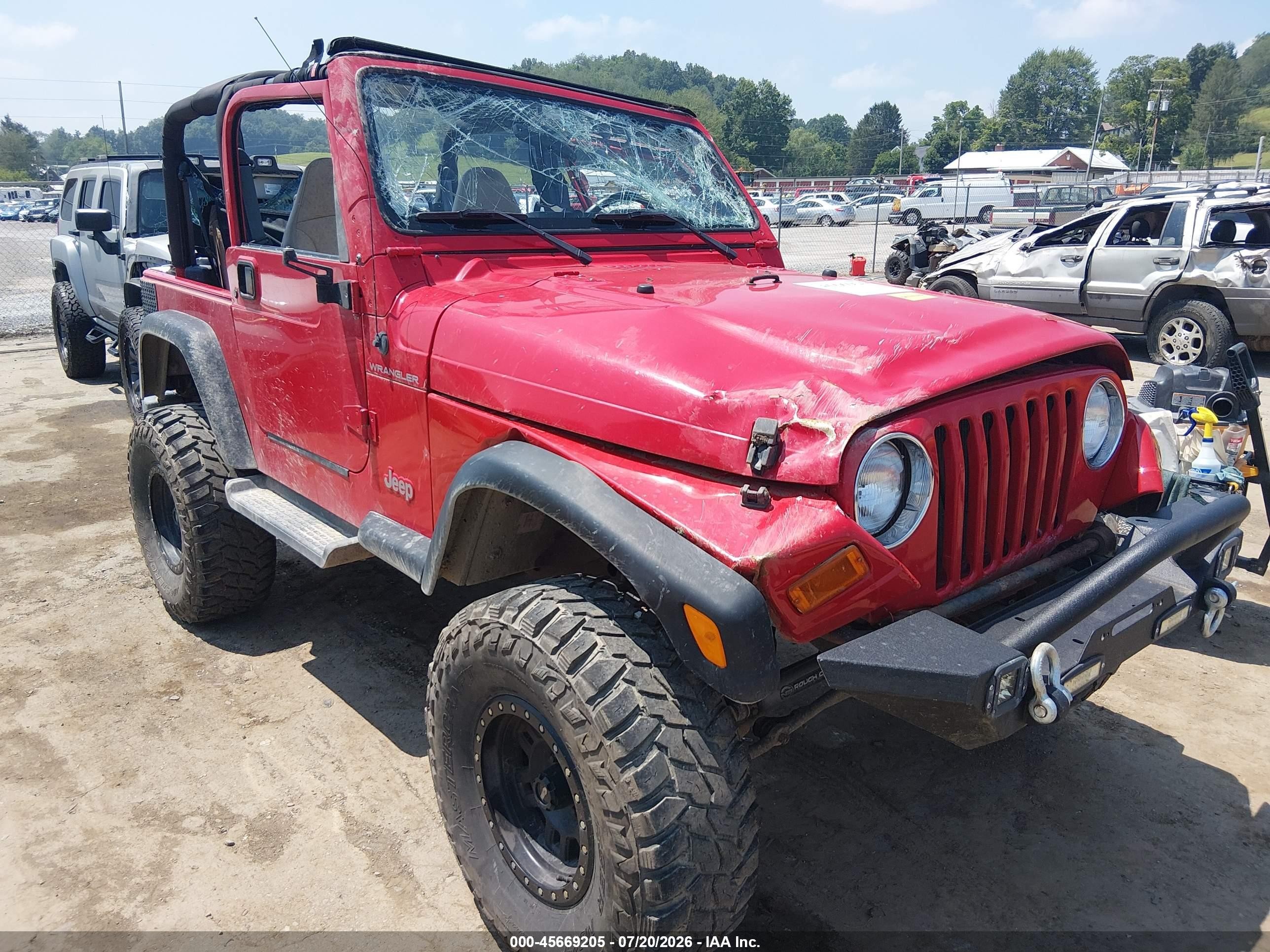 2001 Jeep Wrangler Se Red vin: 1J4FA29P41P302347