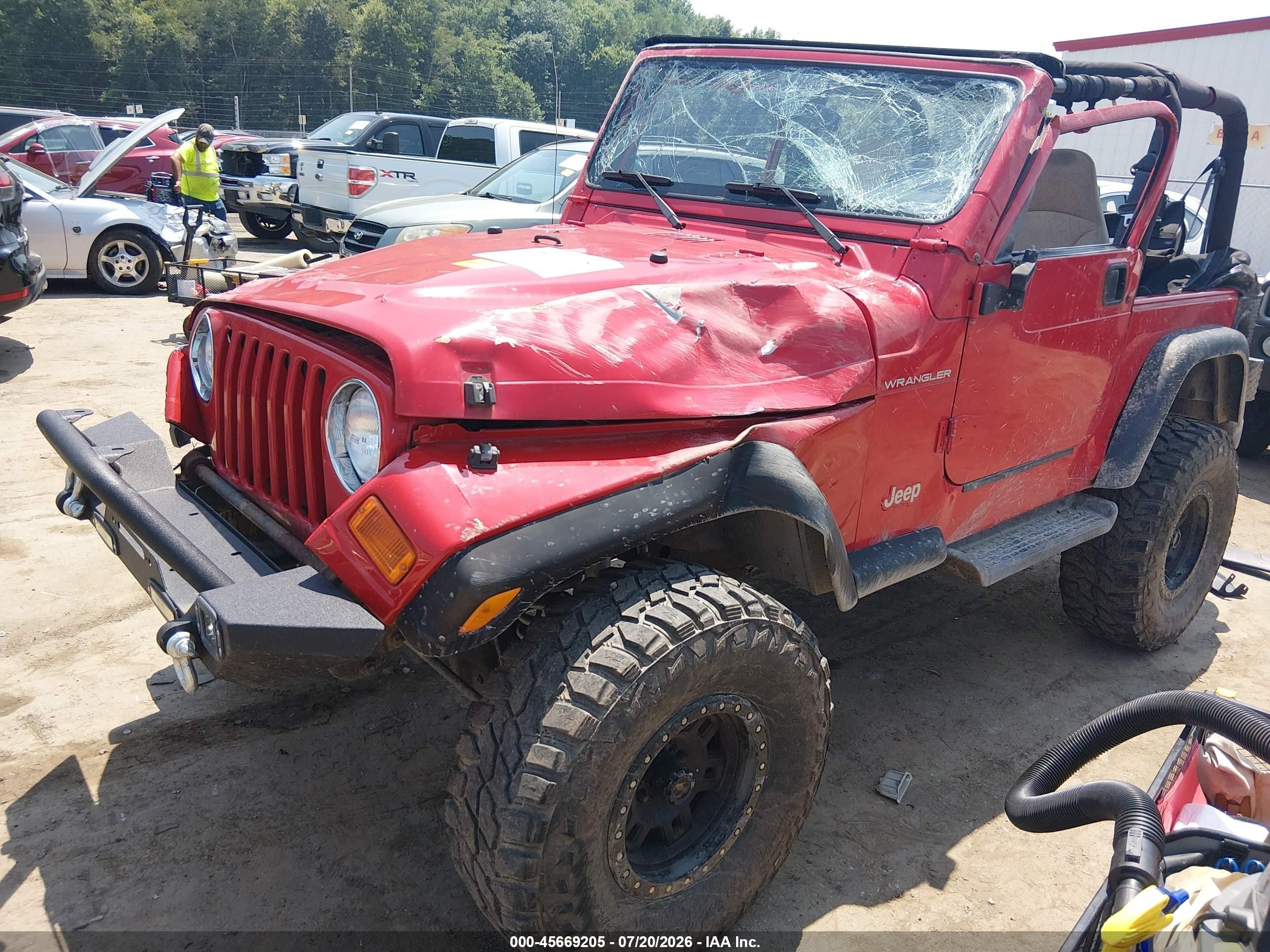 2001 Jeep Wrangler Se Red vin: 1J4FA29P41P302347