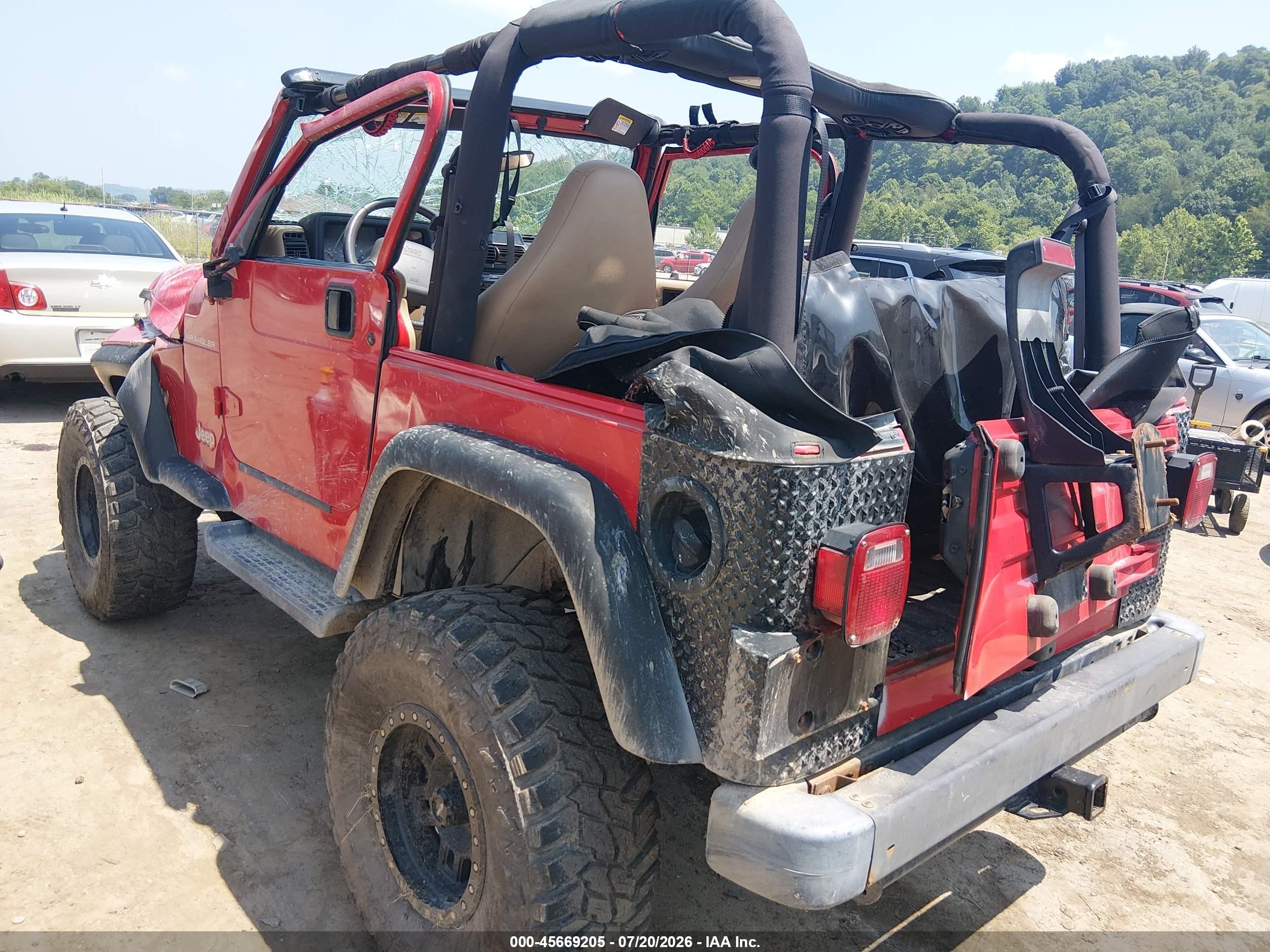 2001 Jeep Wrangler Se Red vin: 1J4FA29P41P302347