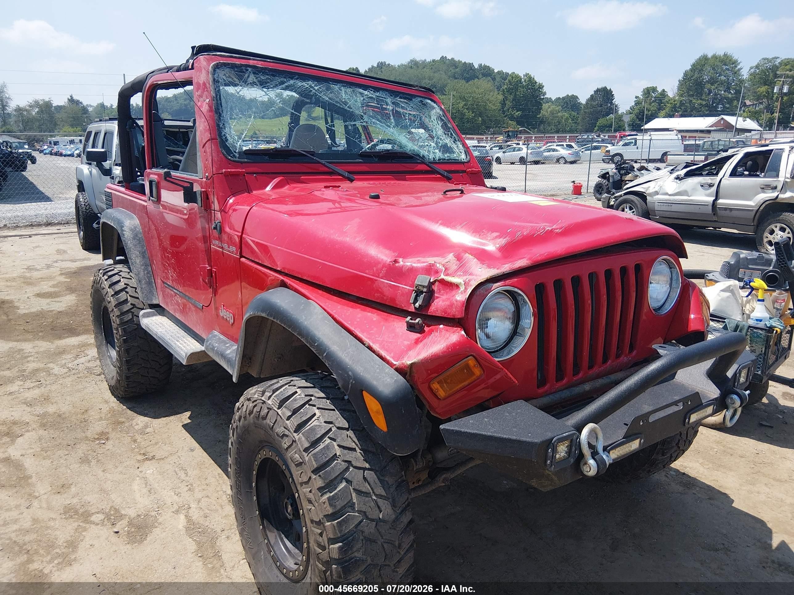 2001 Jeep Wrangler Se Red vin: 1J4FA29P41P302347