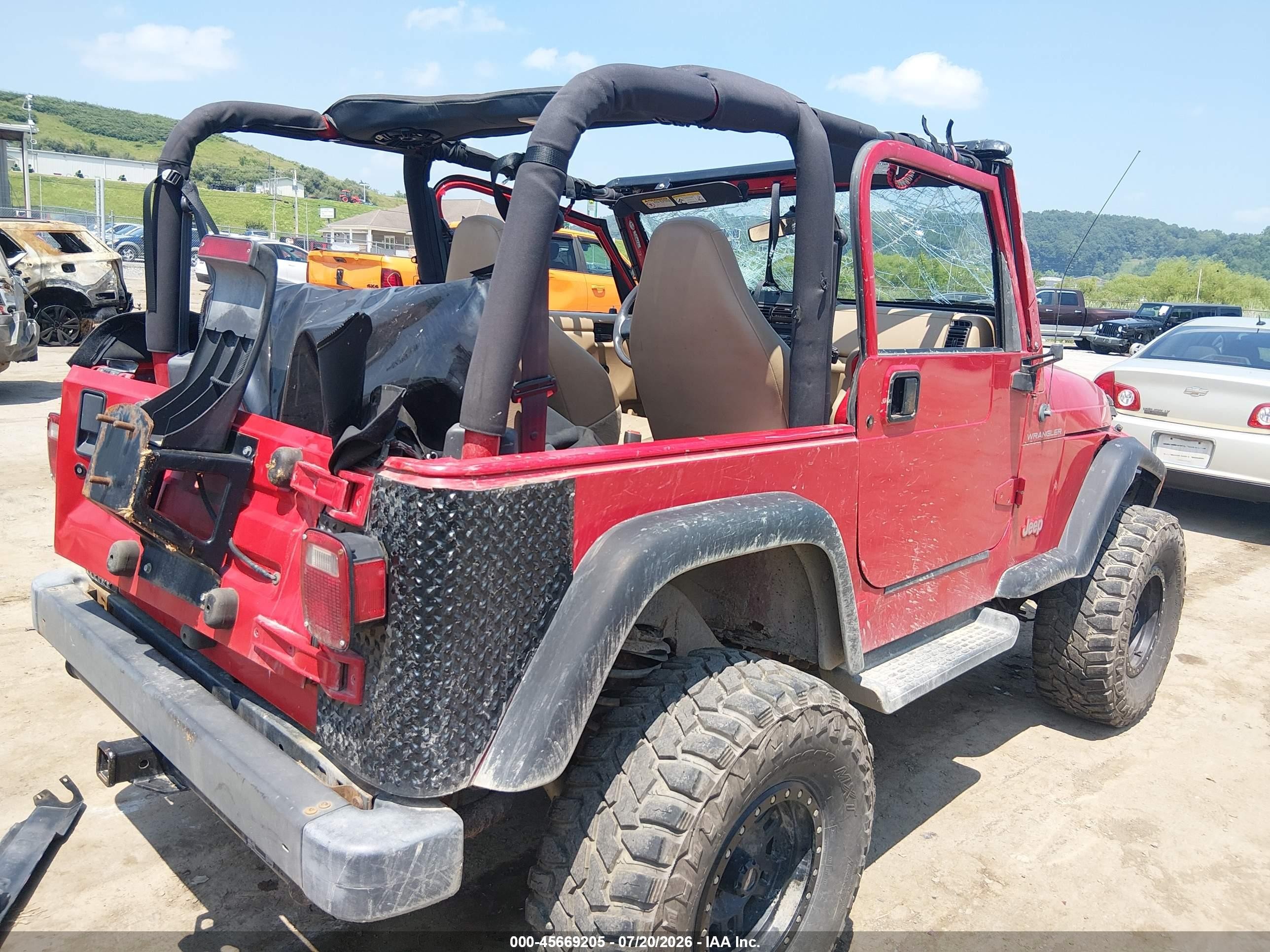 2001 Jeep Wrangler Se Red vin: 1J4FA29P41P302347