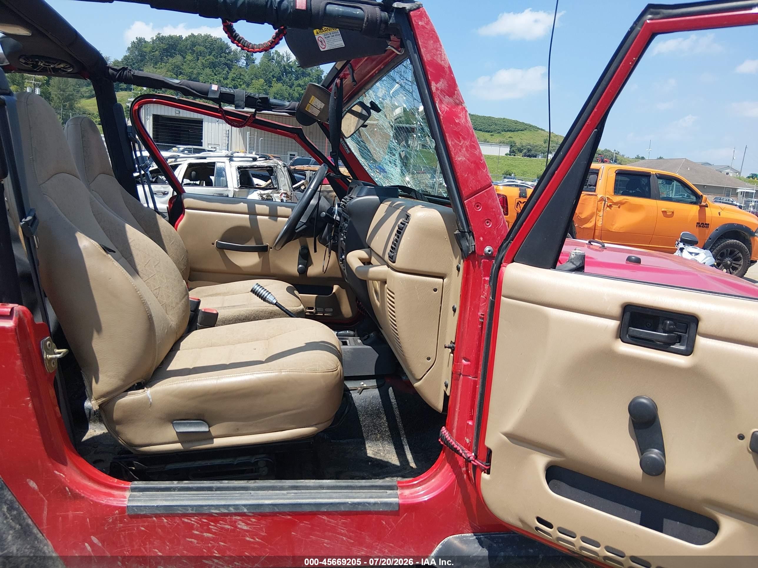 2001 Jeep Wrangler Se Red vin: 1J4FA29P41P302347