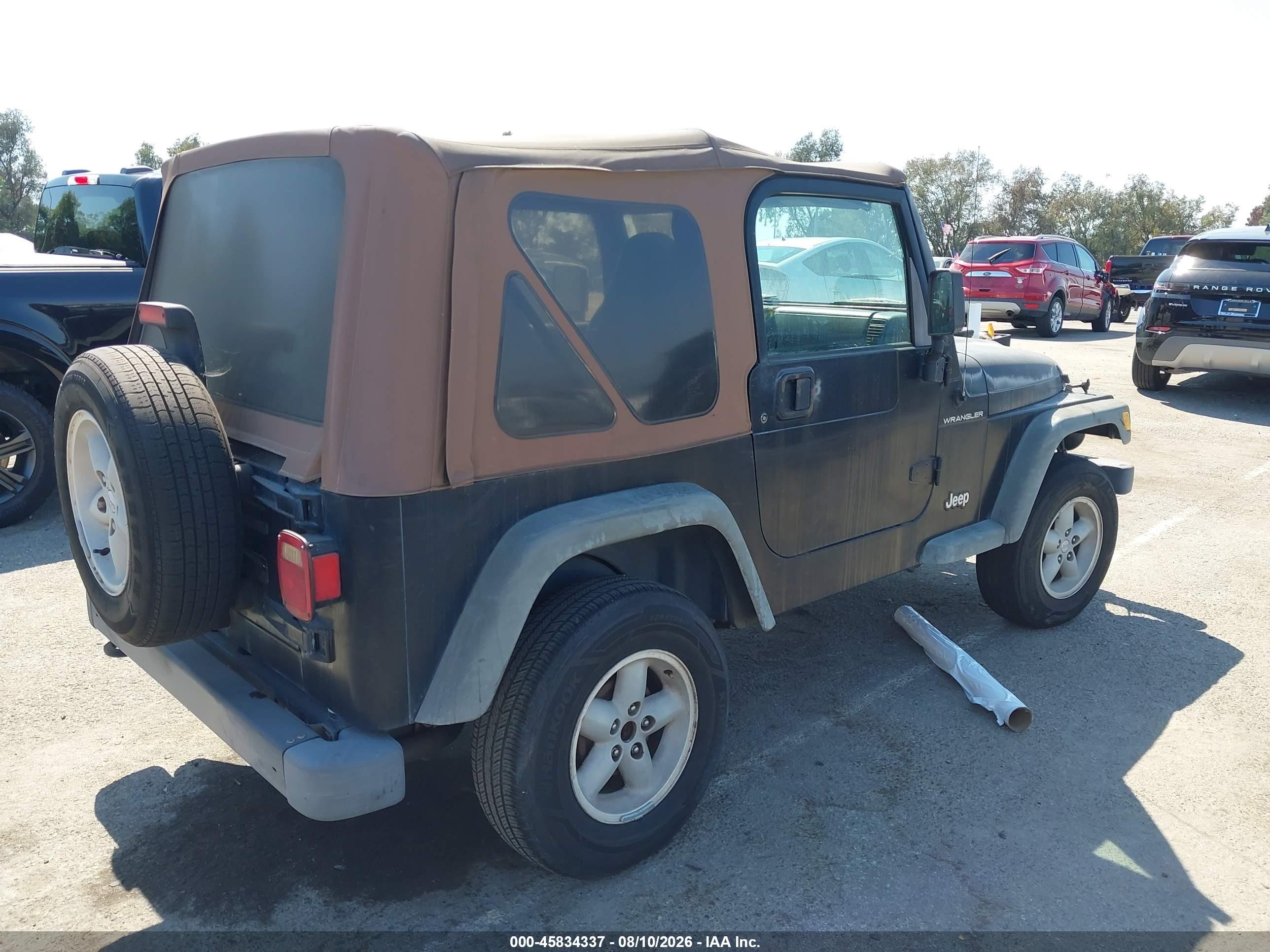 2001 Jeep Wrangler Se Black vin: 1J4FA29P41P326745