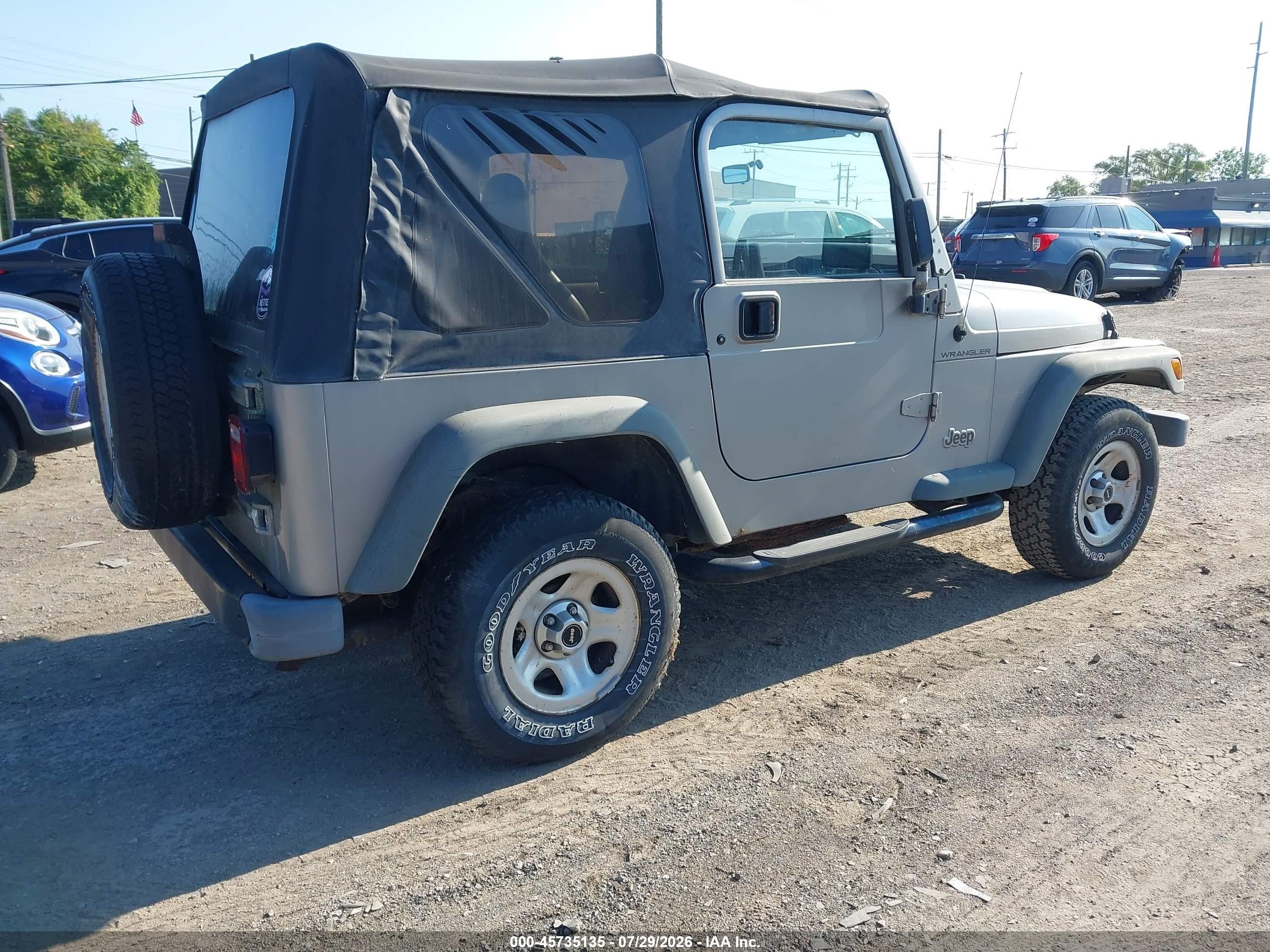 2000 Jeep Wrangler Se Серый vin: 1J4FA29P5YP750767