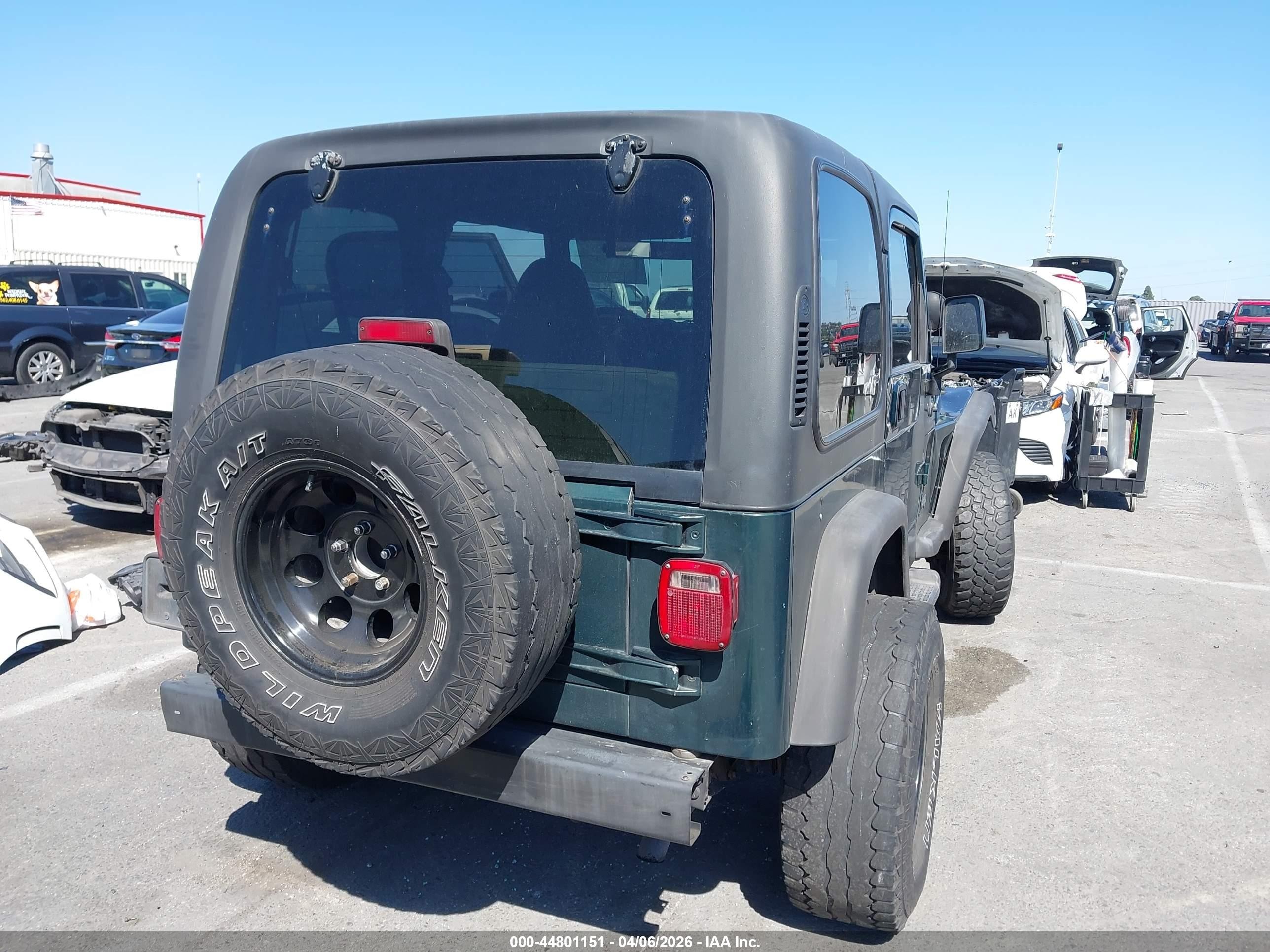2001 Jeep Wrangler Se Green vin: 1J4FA29P61P335642