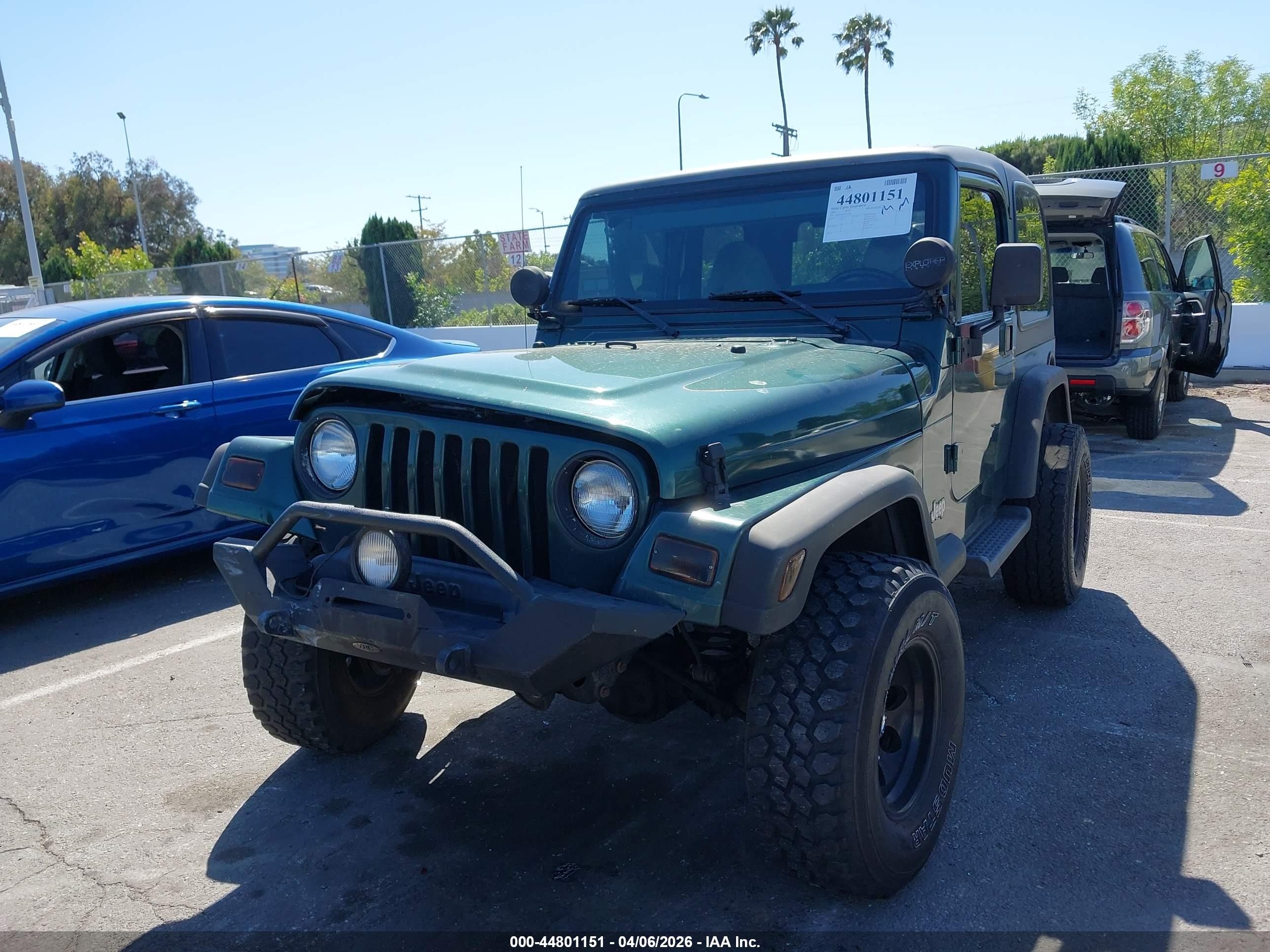 2001 Jeep Wrangler Se Green vin: 1J4FA29P61P335642