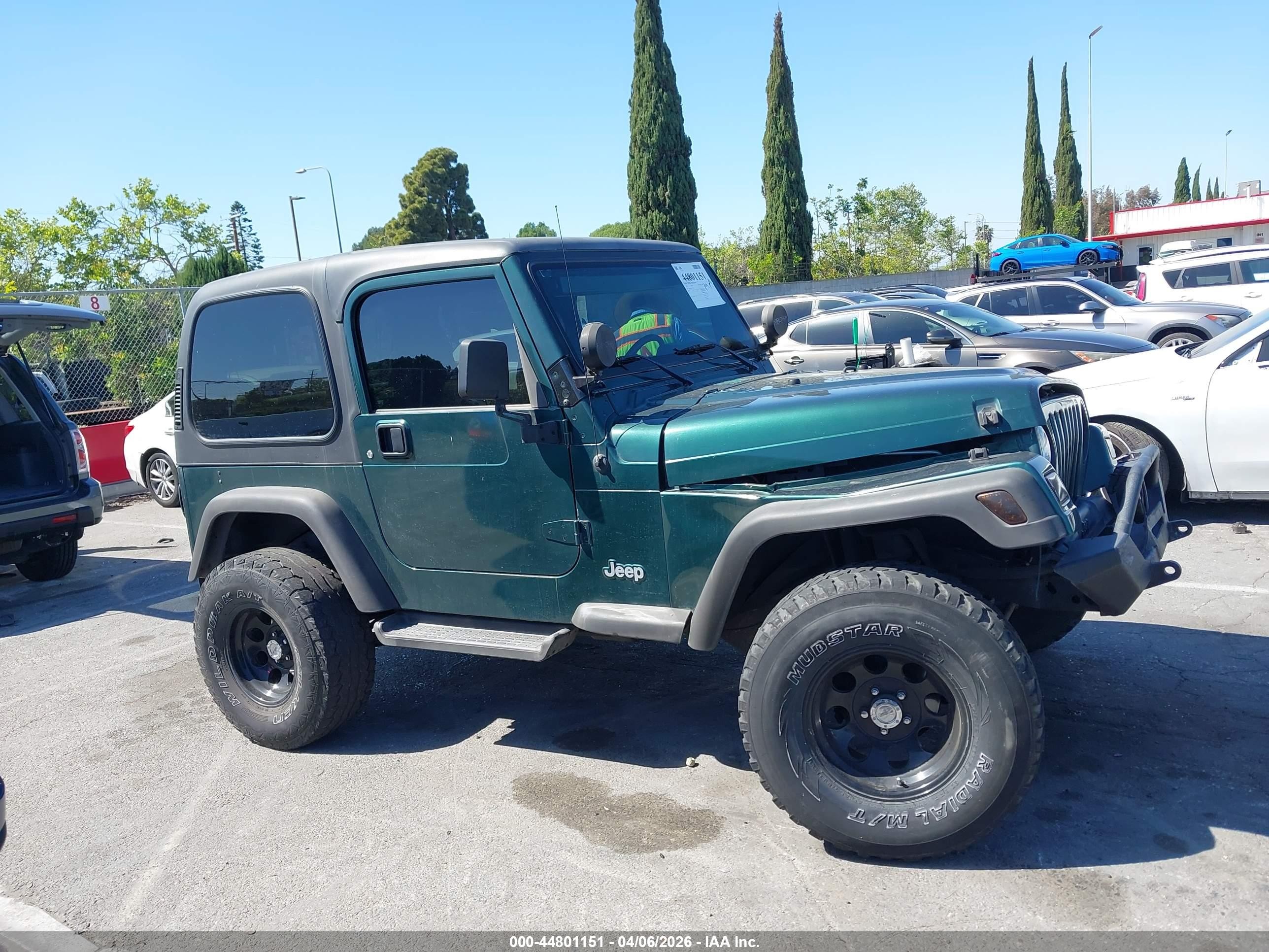 2001 Jeep Wrangler Se Green vin: 1J4FA29P61P335642