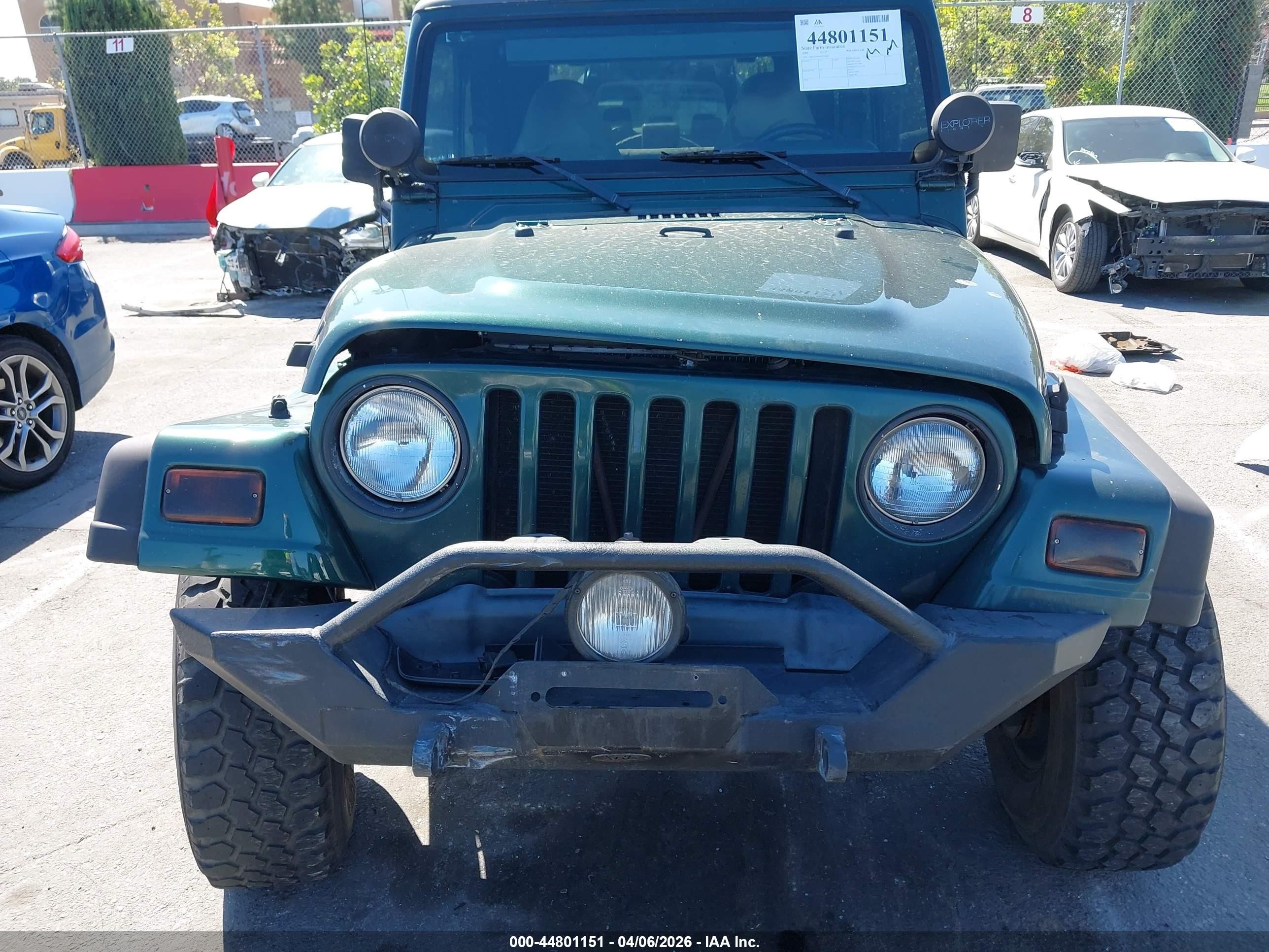 2001 Jeep Wrangler Se Green vin: 1J4FA29P61P335642