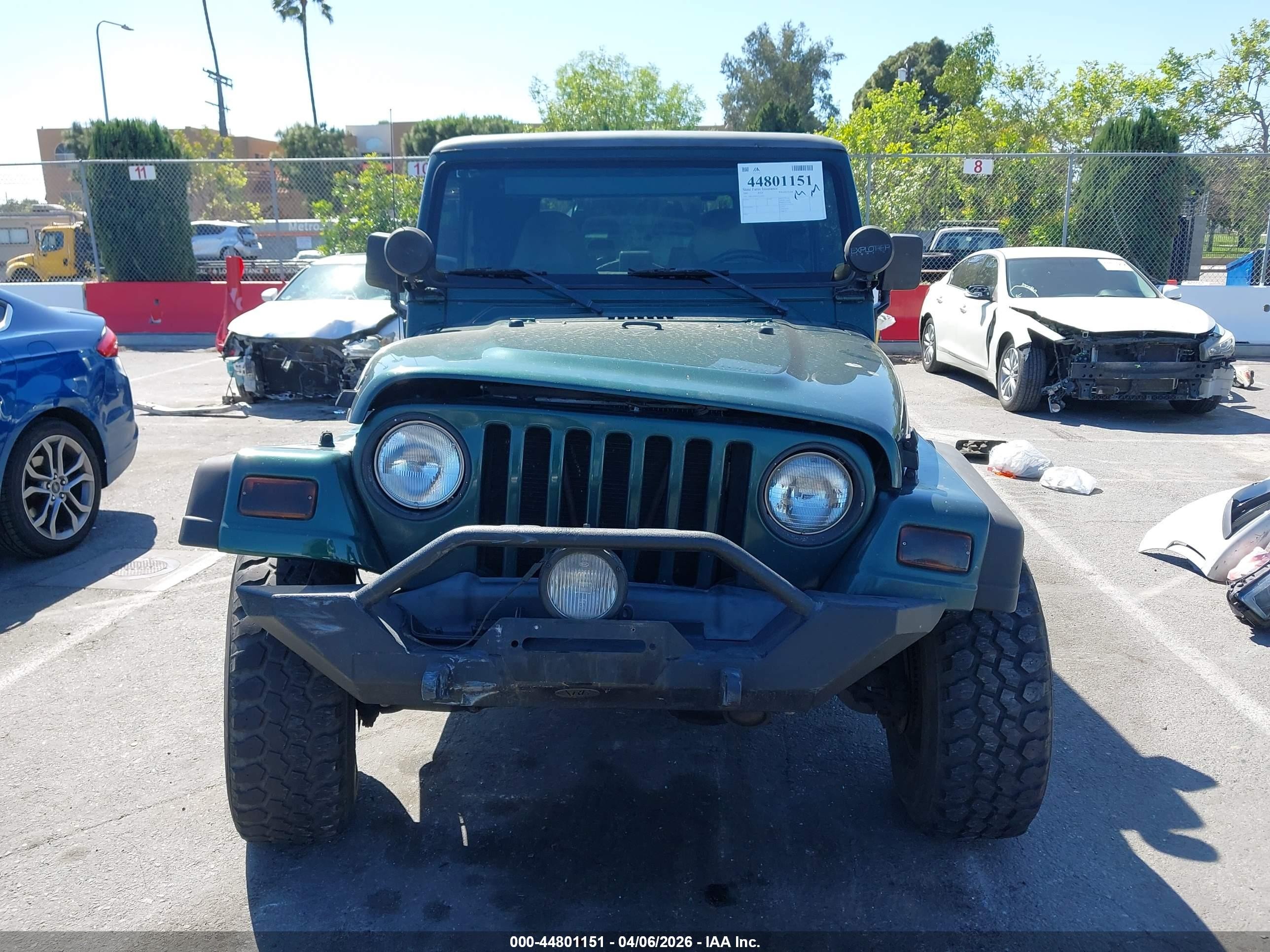 2001 Jeep Wrangler Se Green vin: 1J4FA29P61P335642
