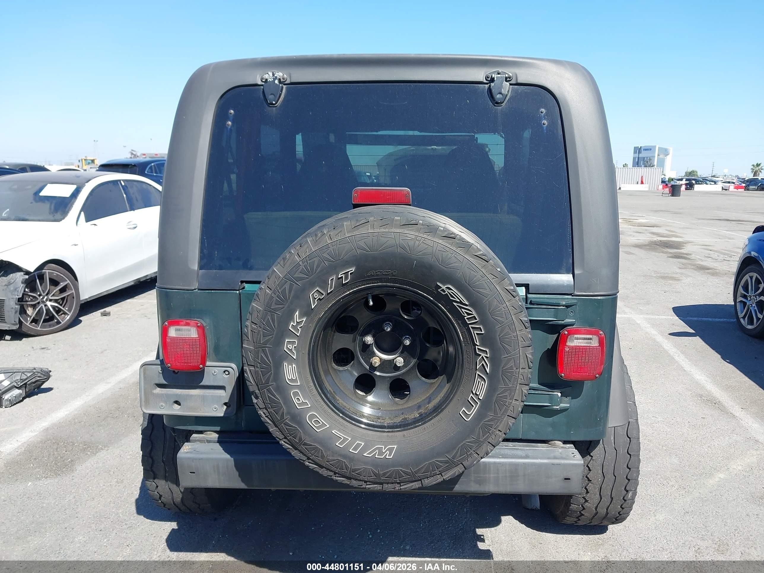 2001 Jeep Wrangler Se Green vin: 1J4FA29P61P335642