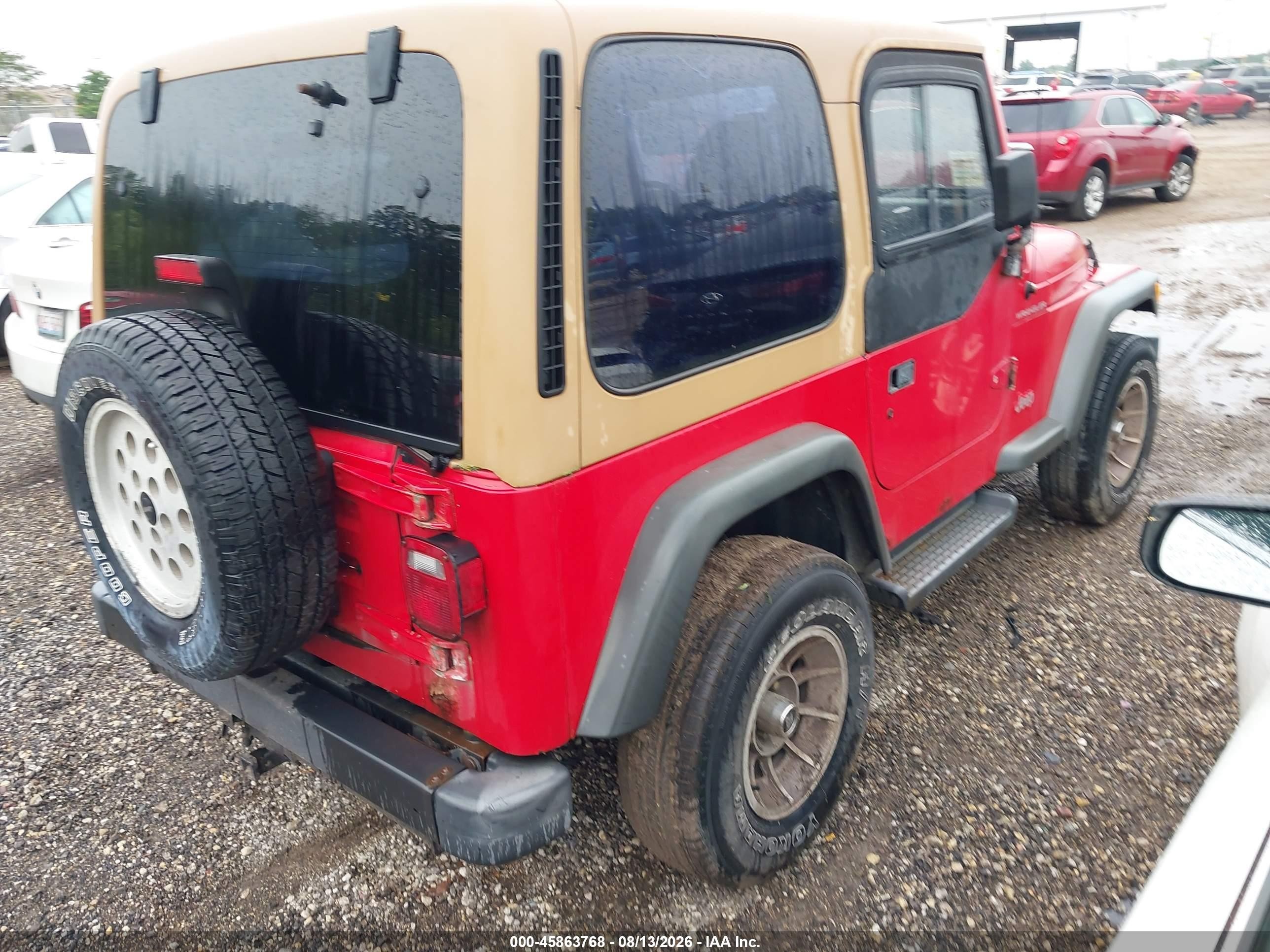 2001 Jeep Wrangler Se Красный vin: 1J4FA29P81P332774