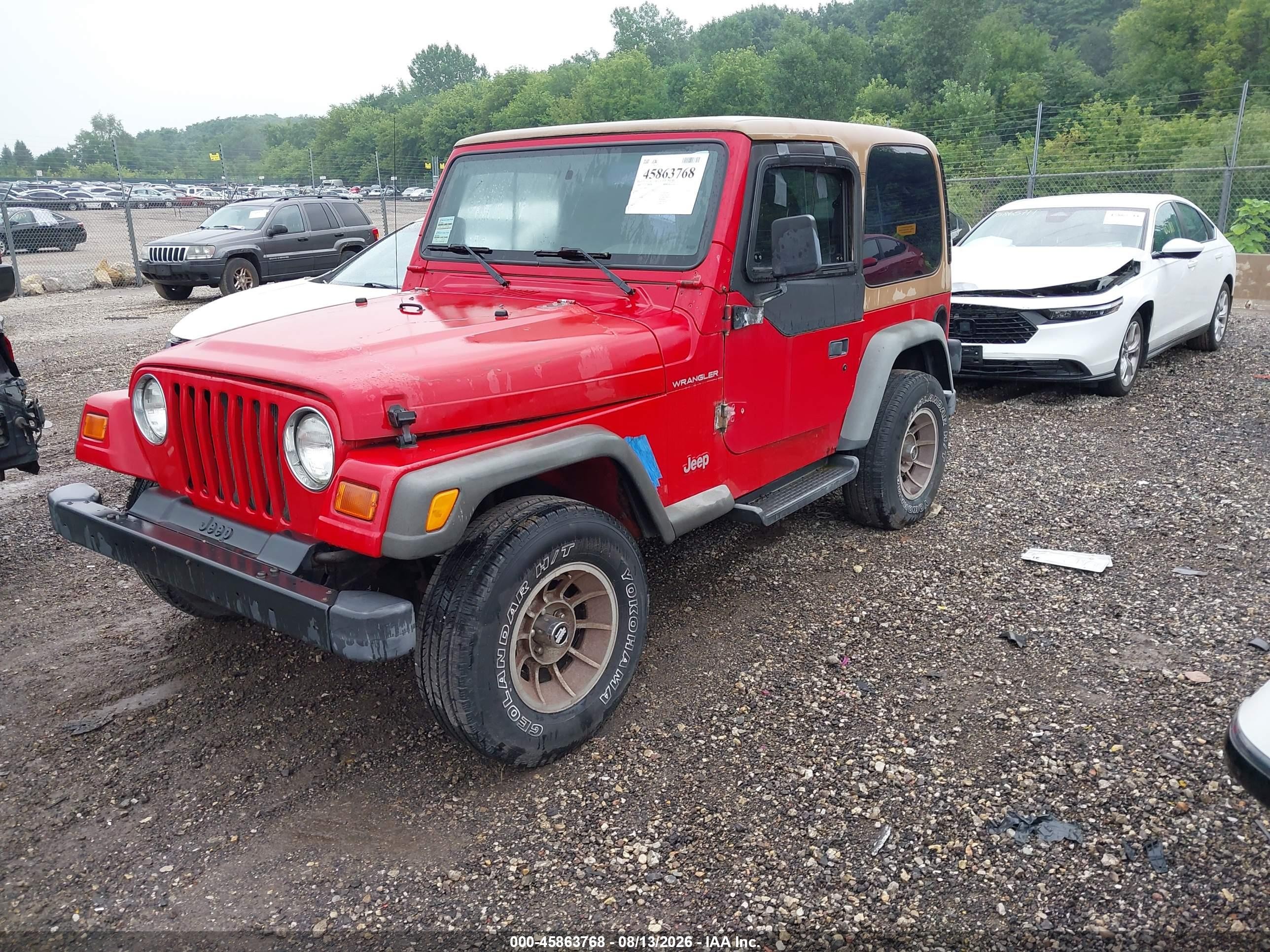 2001 Jeep Wrangler Se Красный vin: 1J4FA29P81P332774
