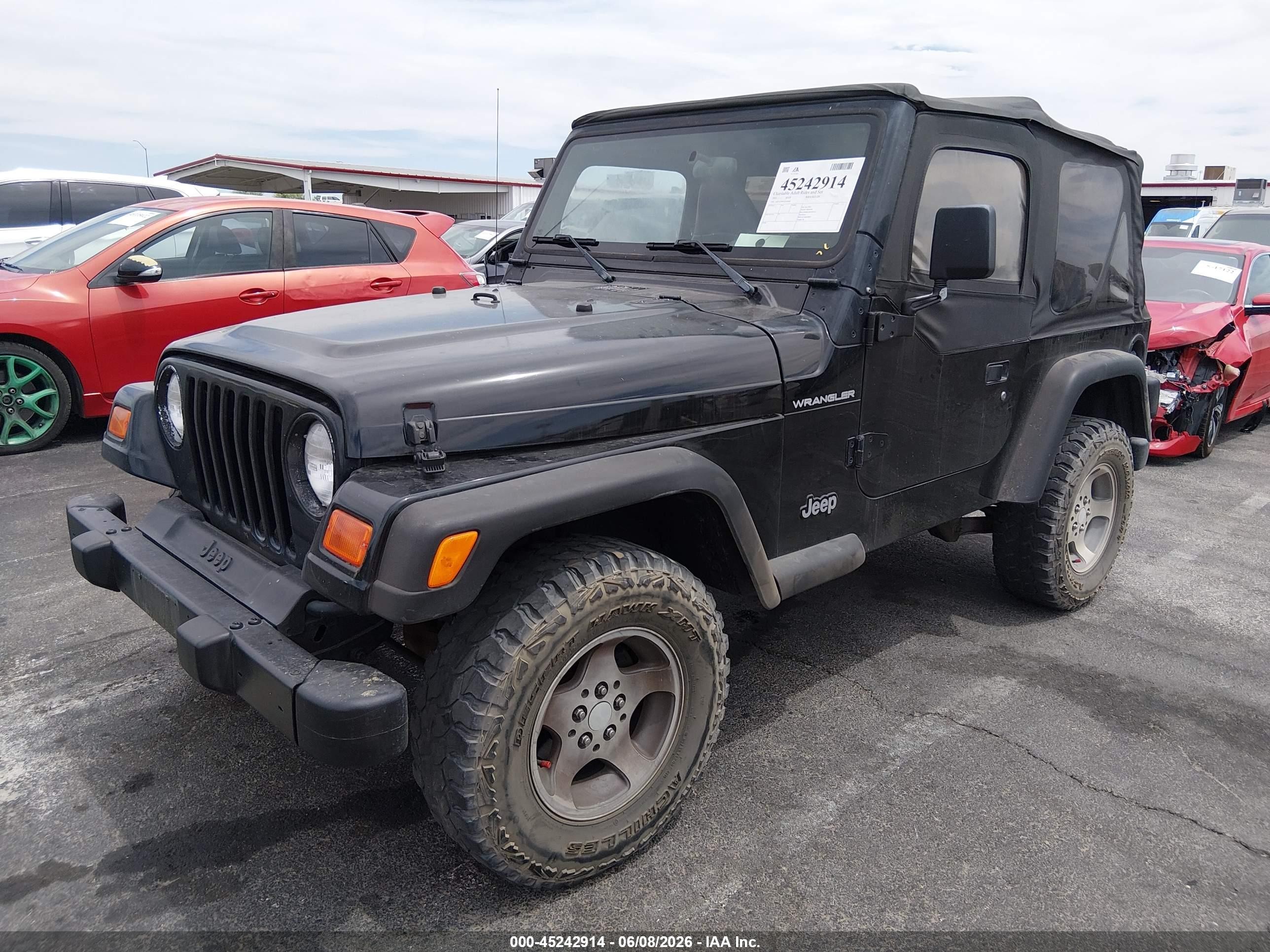 2001 Jeep Wrangler Se Black vin: 1J4FA29P81P350885