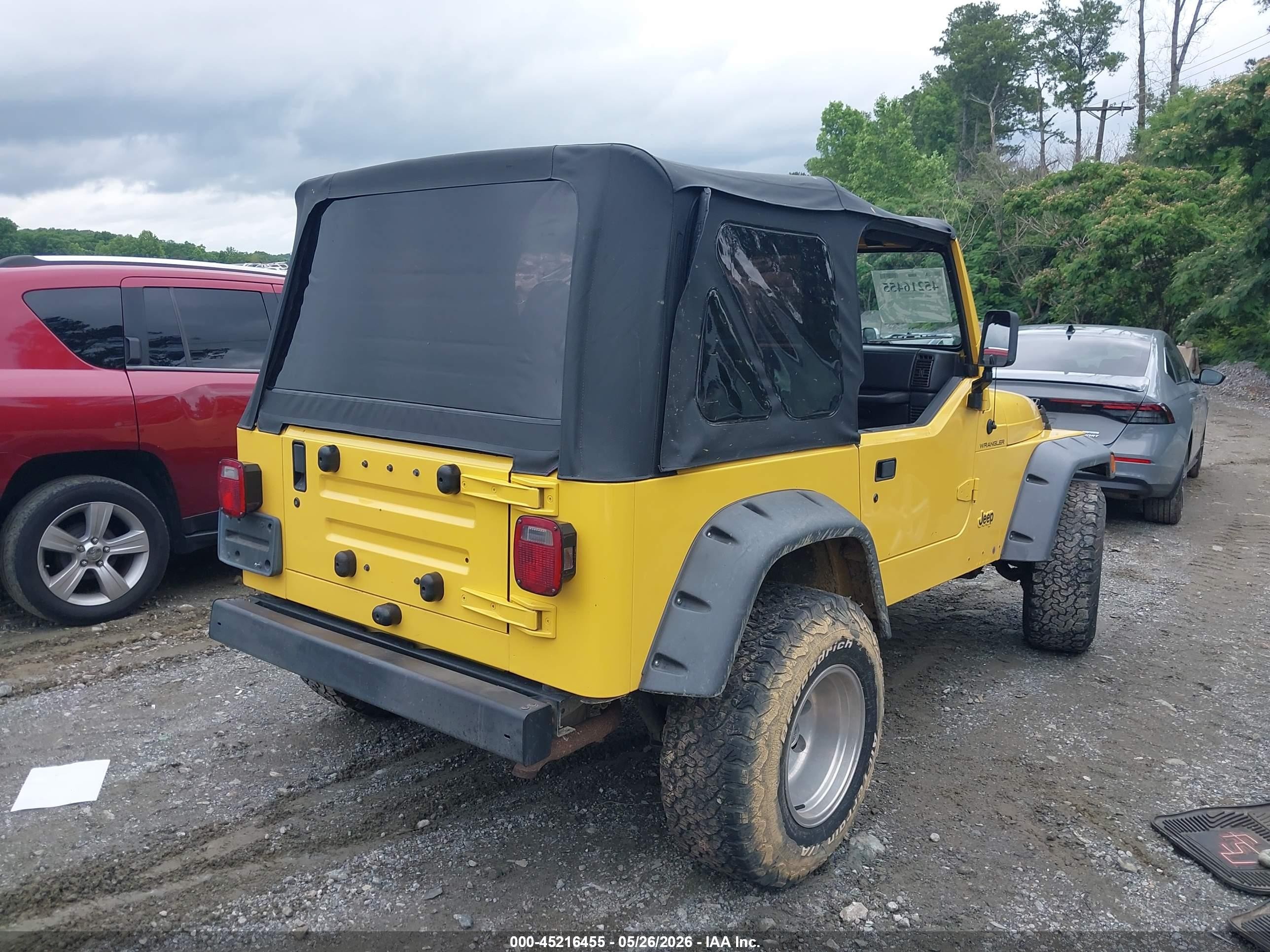 2001 Jeep Wrangler Se Yellow vin: 1J4FA29P91P366898