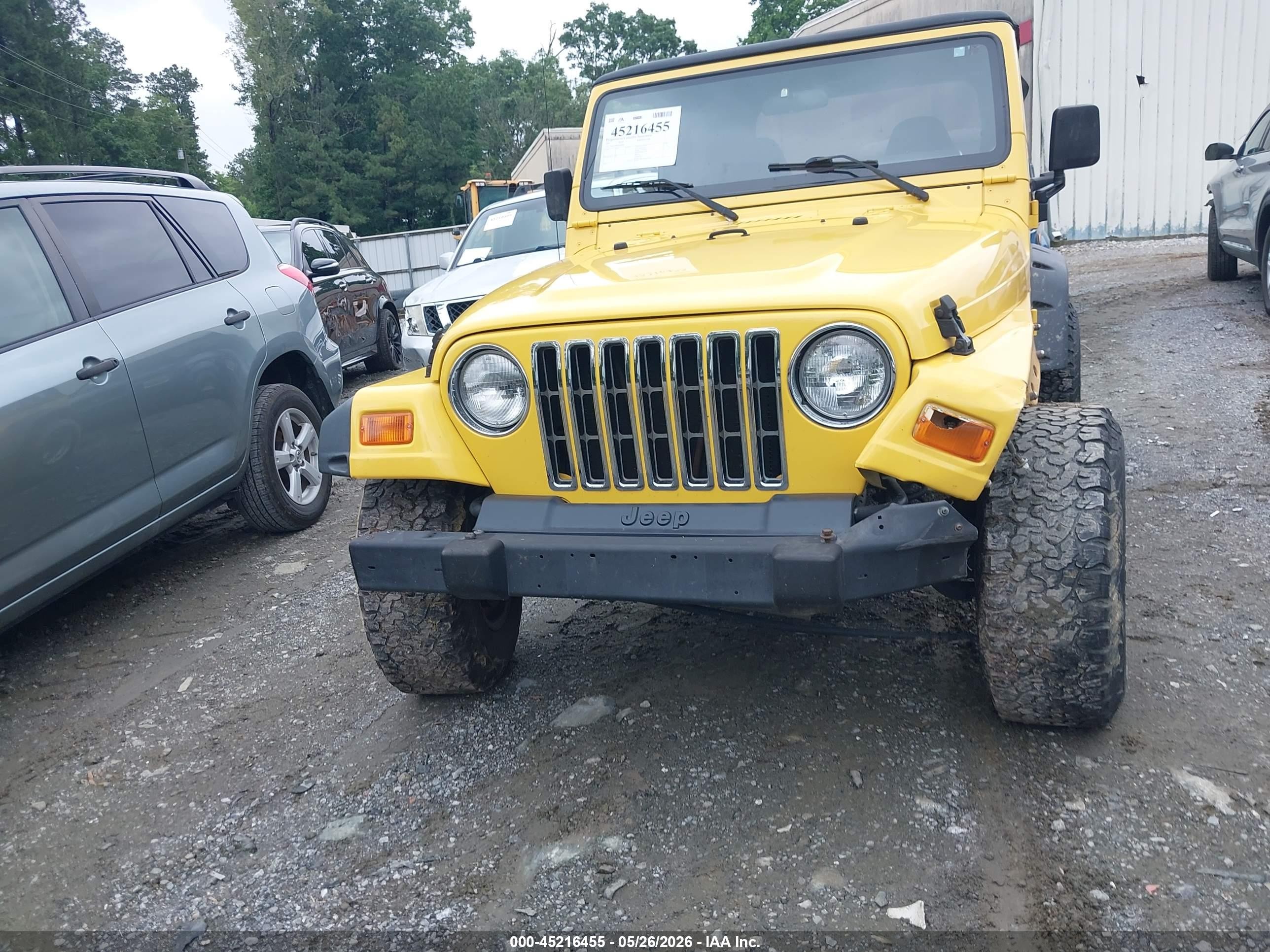 2001 Jeep Wrangler Se Yellow vin: 1J4FA29P91P366898