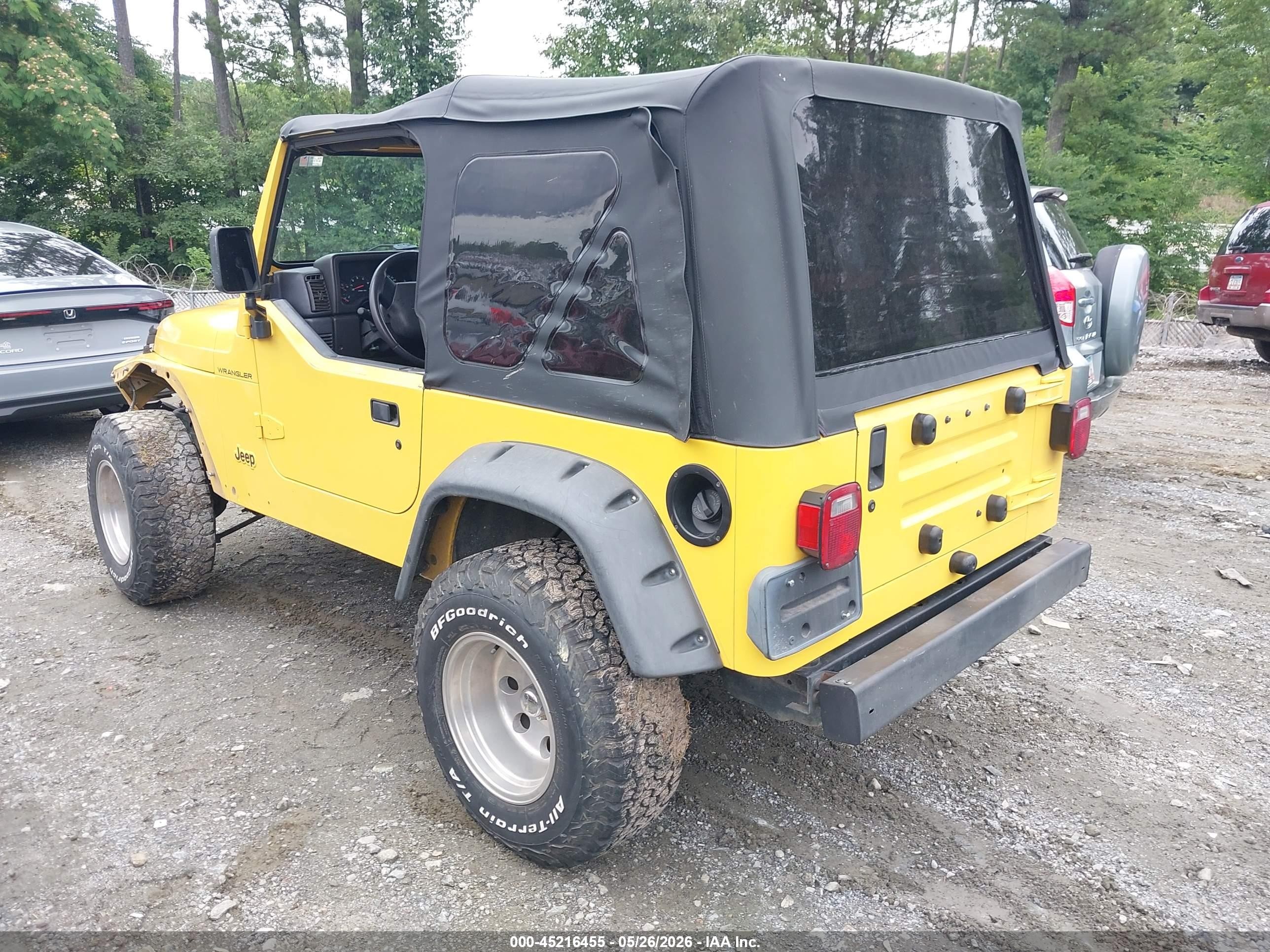 2001 Jeep Wrangler Se Yellow vin: 1J4FA29P91P366898
