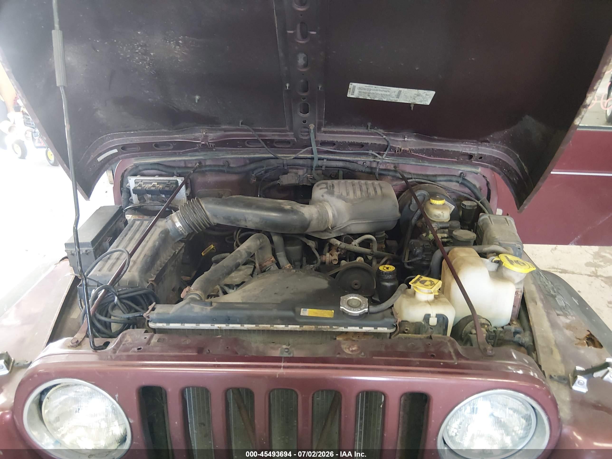 2001 Jeep Wrangler Se Burgundy vin: 1J4FA29PX1P323414