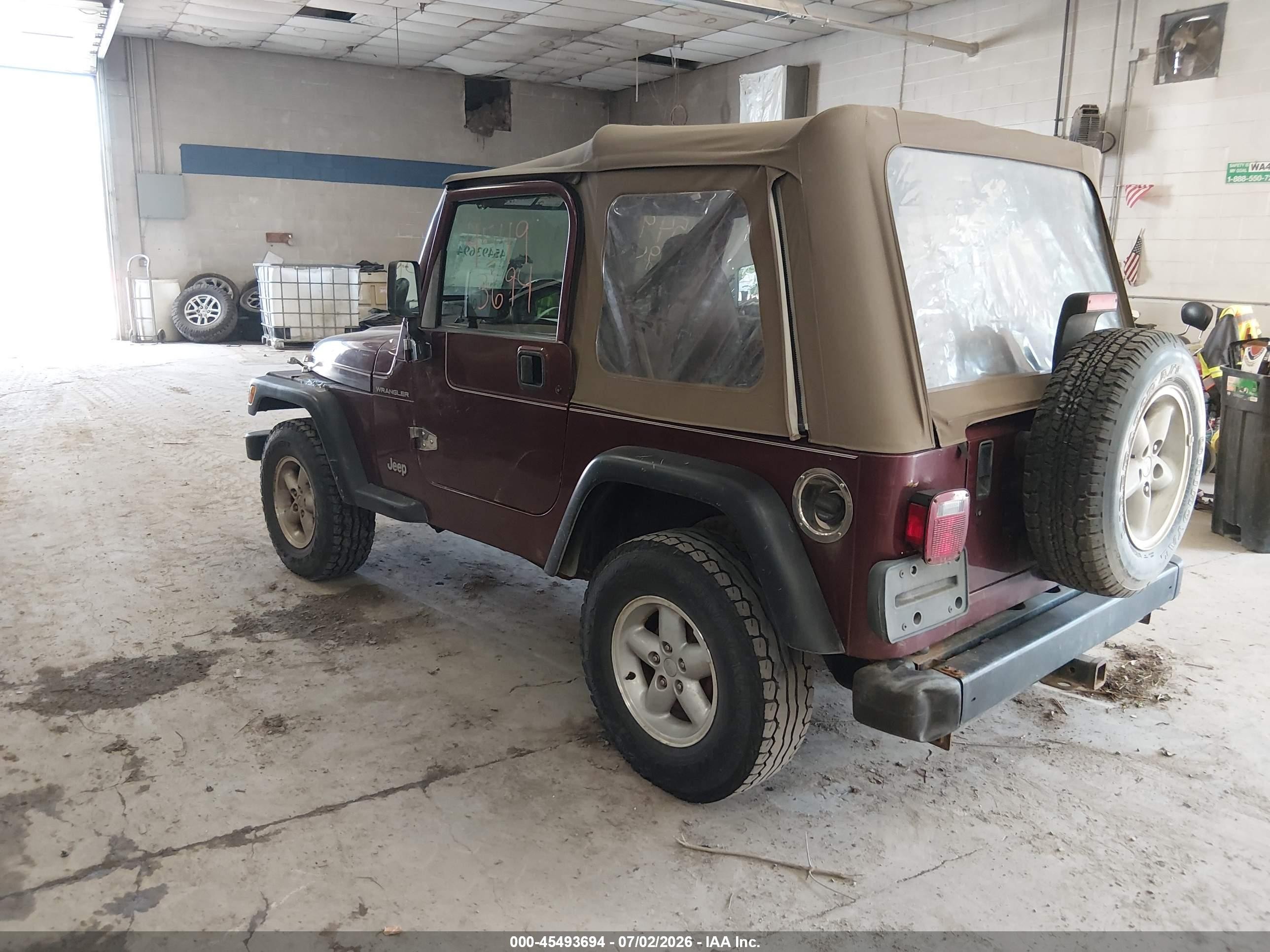 2001 Jeep Wrangler Se Burgundy vin: 1J4FA29PX1P323414