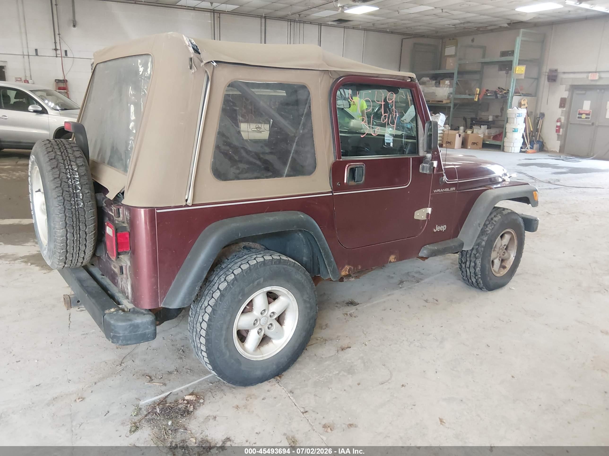 2001 Jeep Wrangler Se Burgundy vin: 1J4FA29PX1P323414