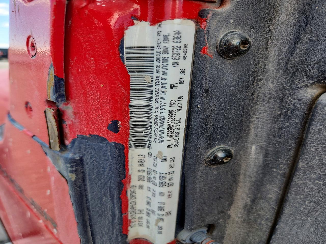 2001 Jeep Wrangler / Tj Se Red vin: 1J4FA29PX1P360608