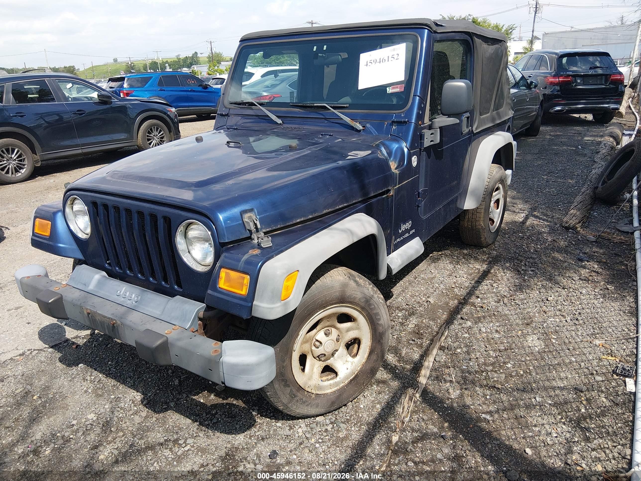 2005 Jeep Wrangler Se Синий vin: 1J4FA29S05P312268