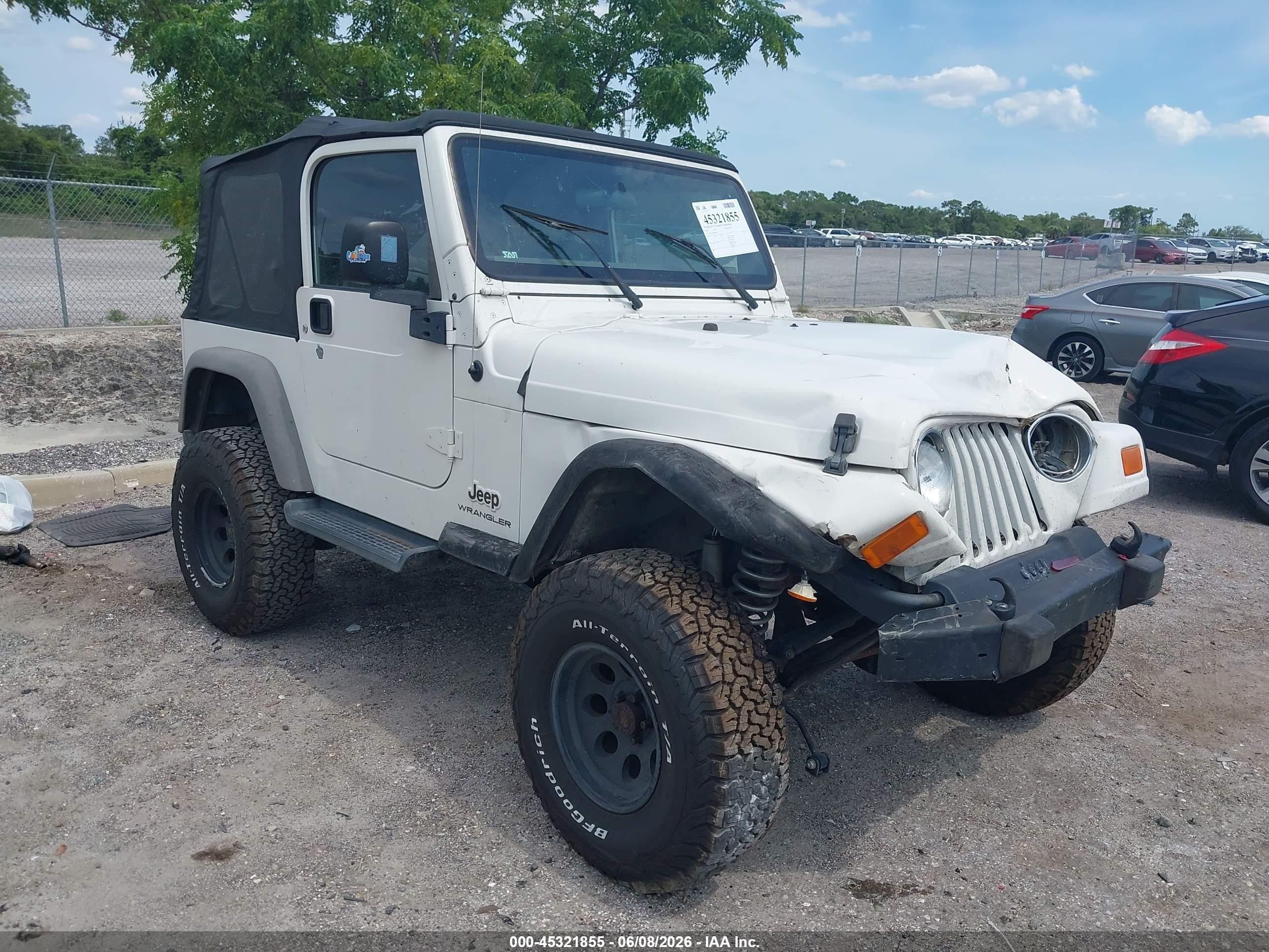 2006 Jeep Wrangler Se White vin: 1J4FA29S96P706630