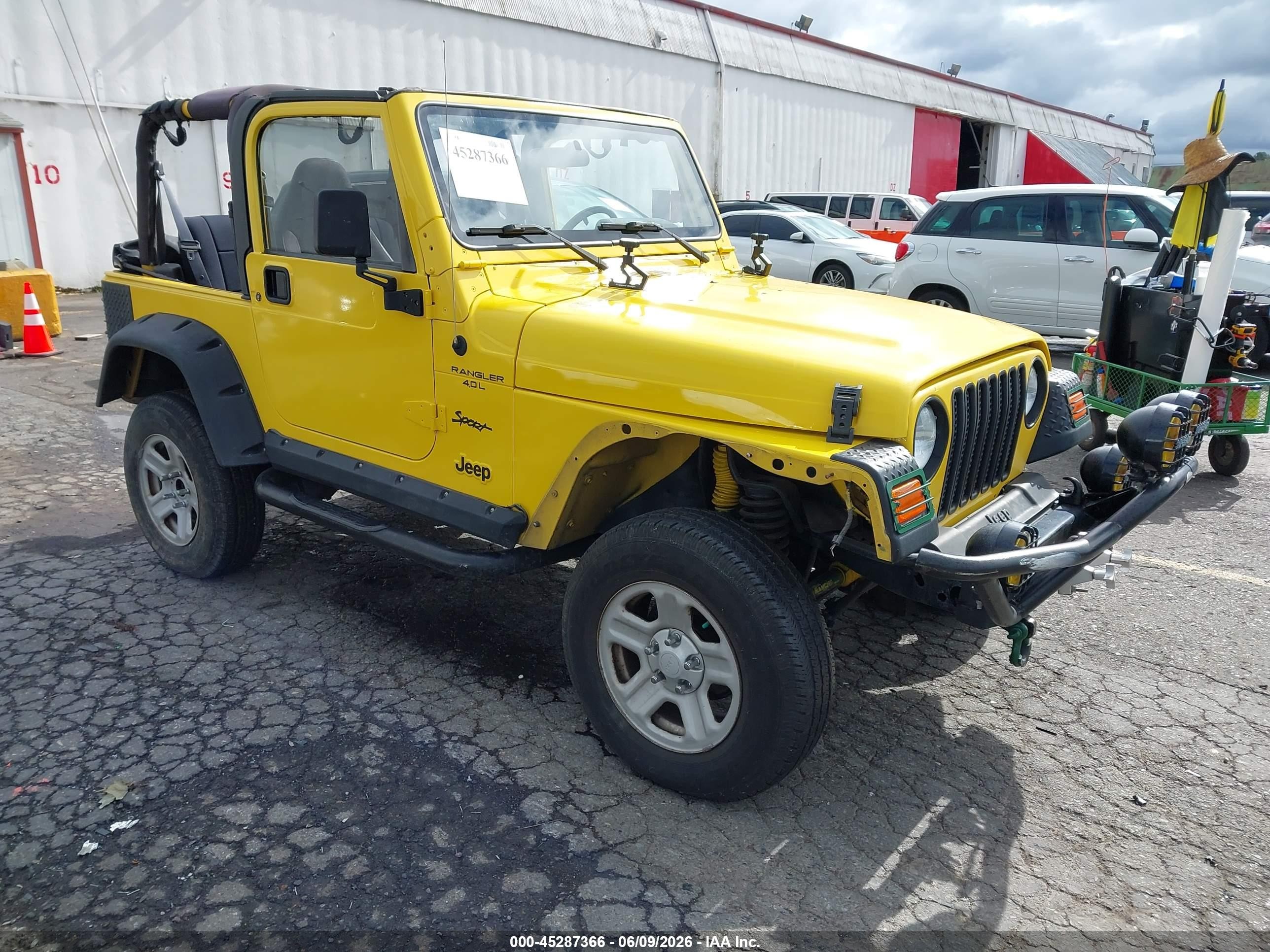 2002 Jeep Wrangler X Yellow vin: 1J4FA39S02P759457