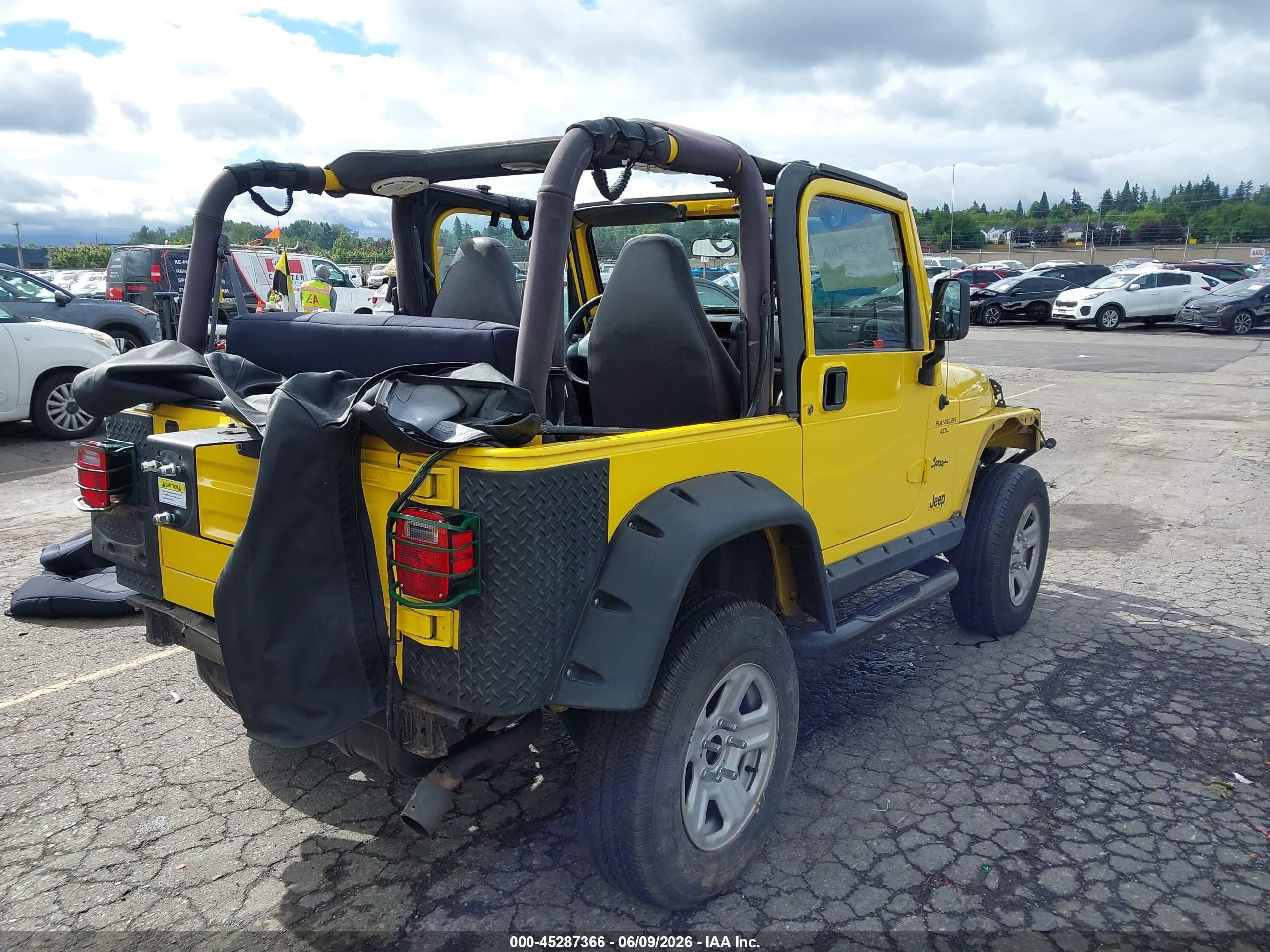 2002 Jeep Wrangler X Yellow vin: 1J4FA39S02P759457