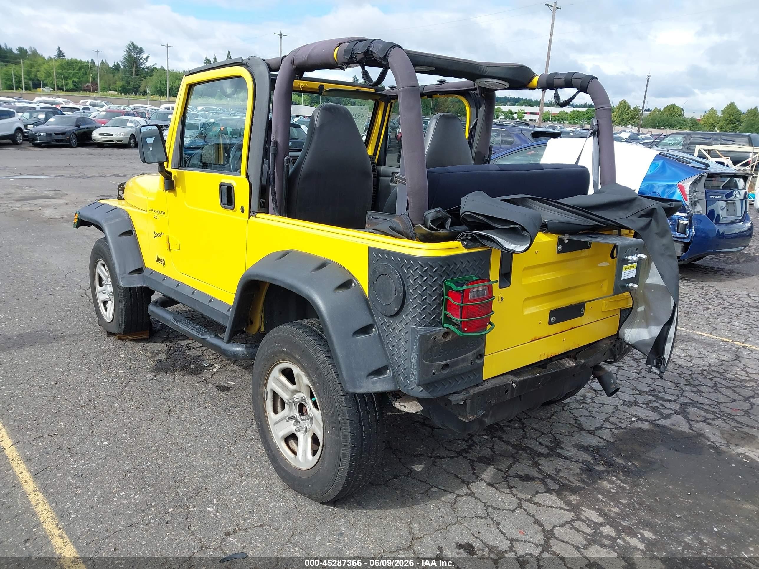 2002 Jeep Wrangler X Yellow vin: 1J4FA39S02P759457