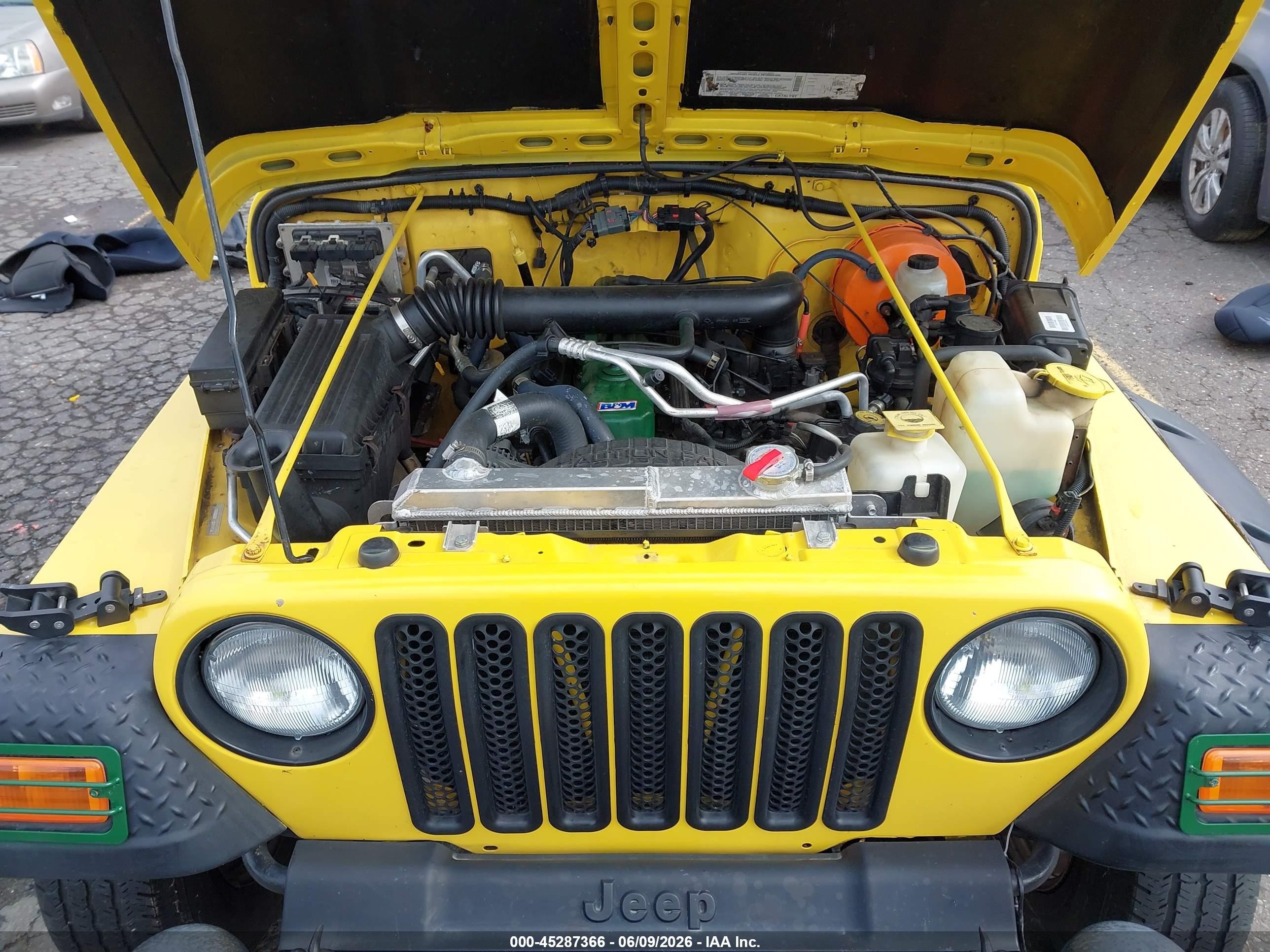 2002 Jeep Wrangler X Yellow vin: 1J4FA39S02P759457