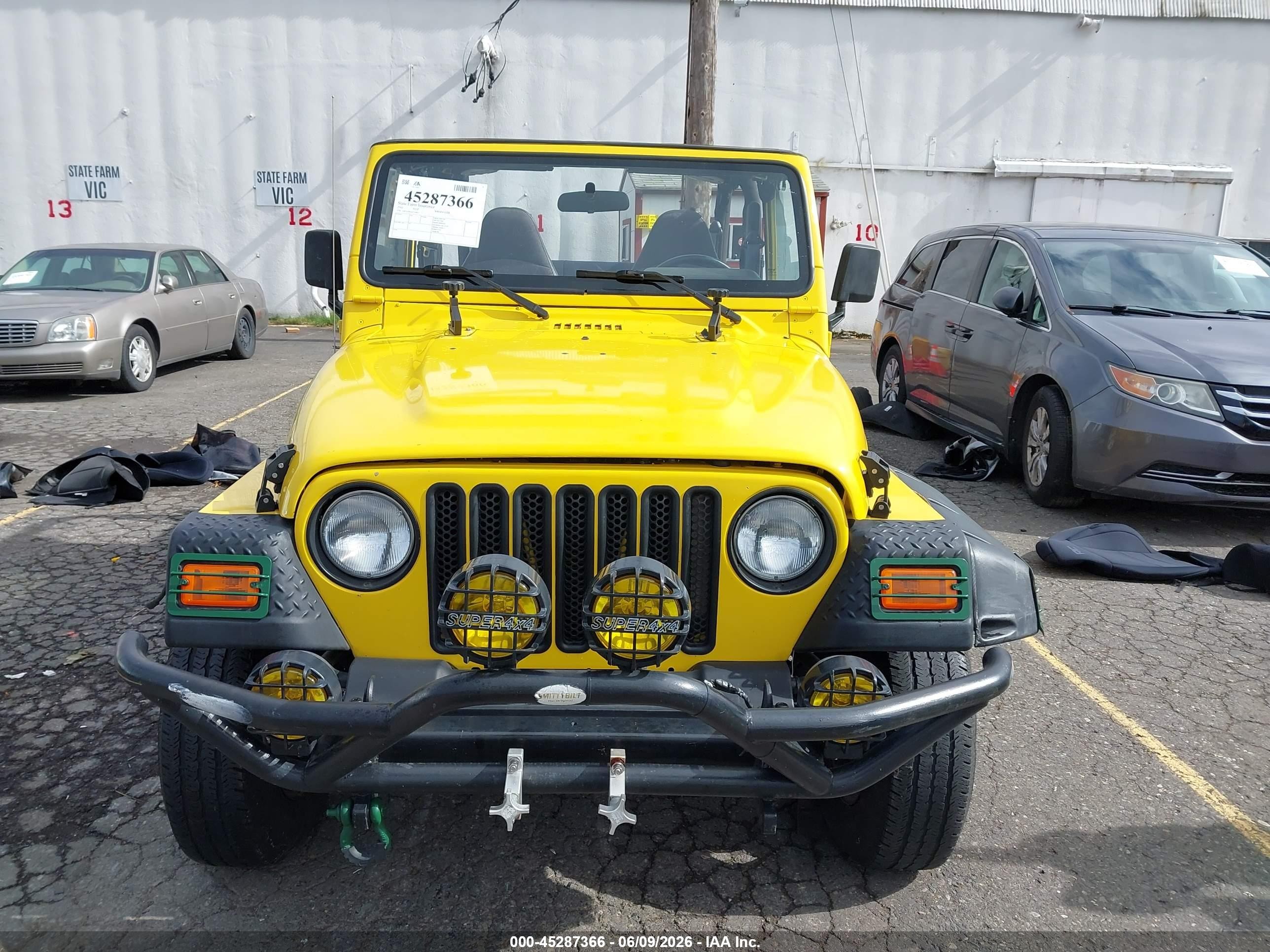 2002 Jeep Wrangler X Yellow vin: 1J4FA39S02P759457