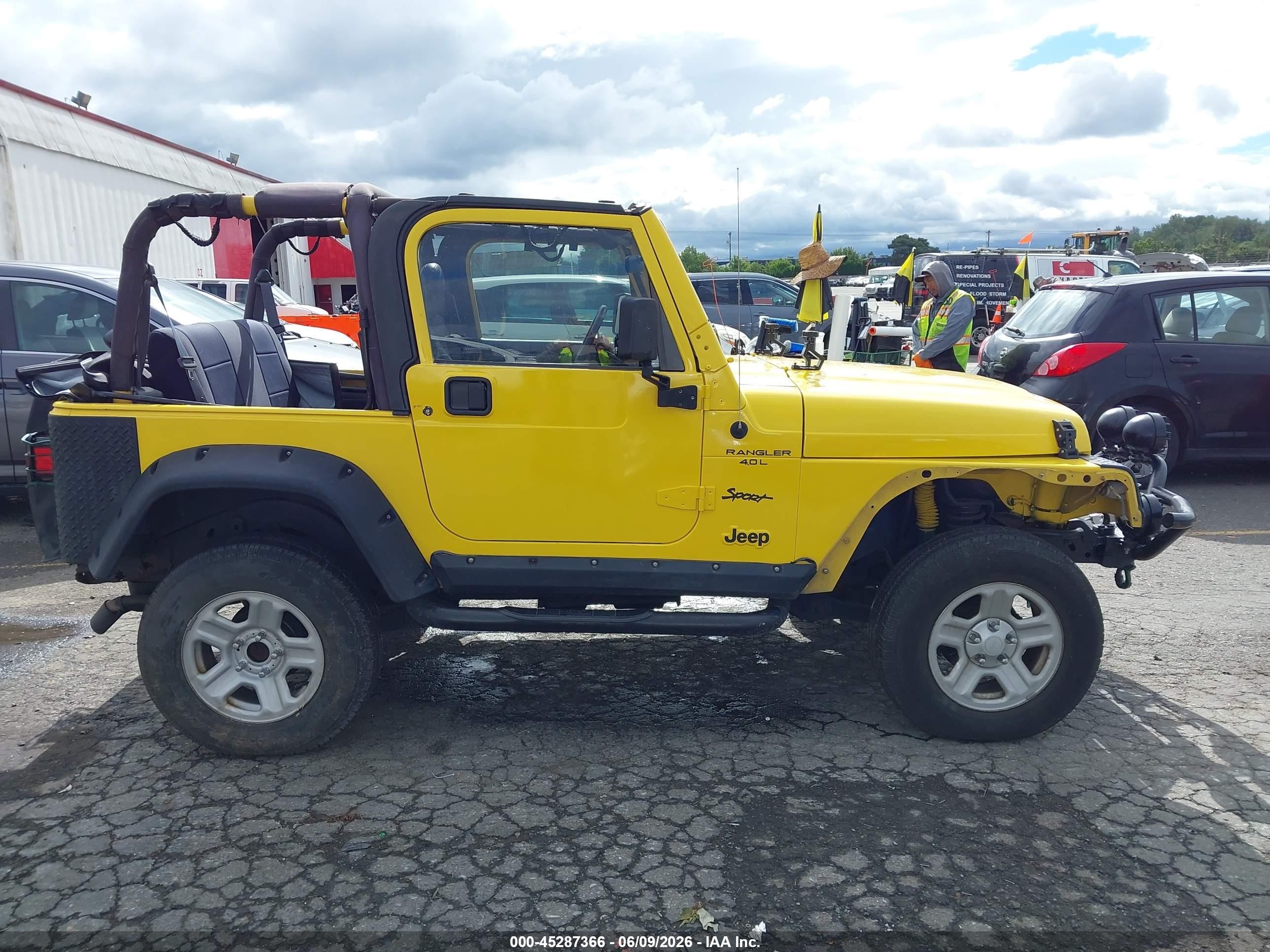 2002 Jeep Wrangler X Yellow vin: 1J4FA39S02P759457