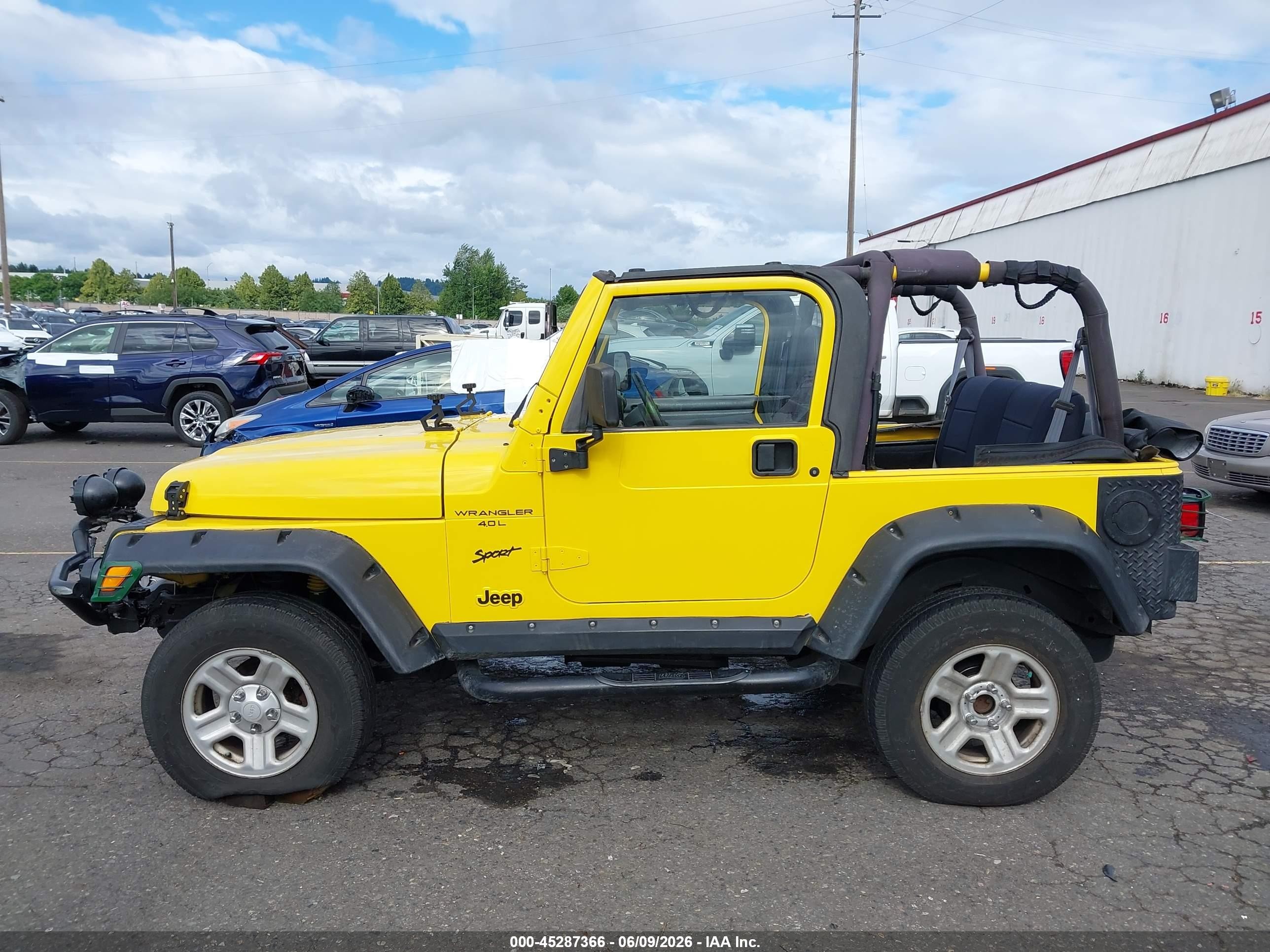 2002 Jeep Wrangler X Yellow vin: 1J4FA39S02P759457
