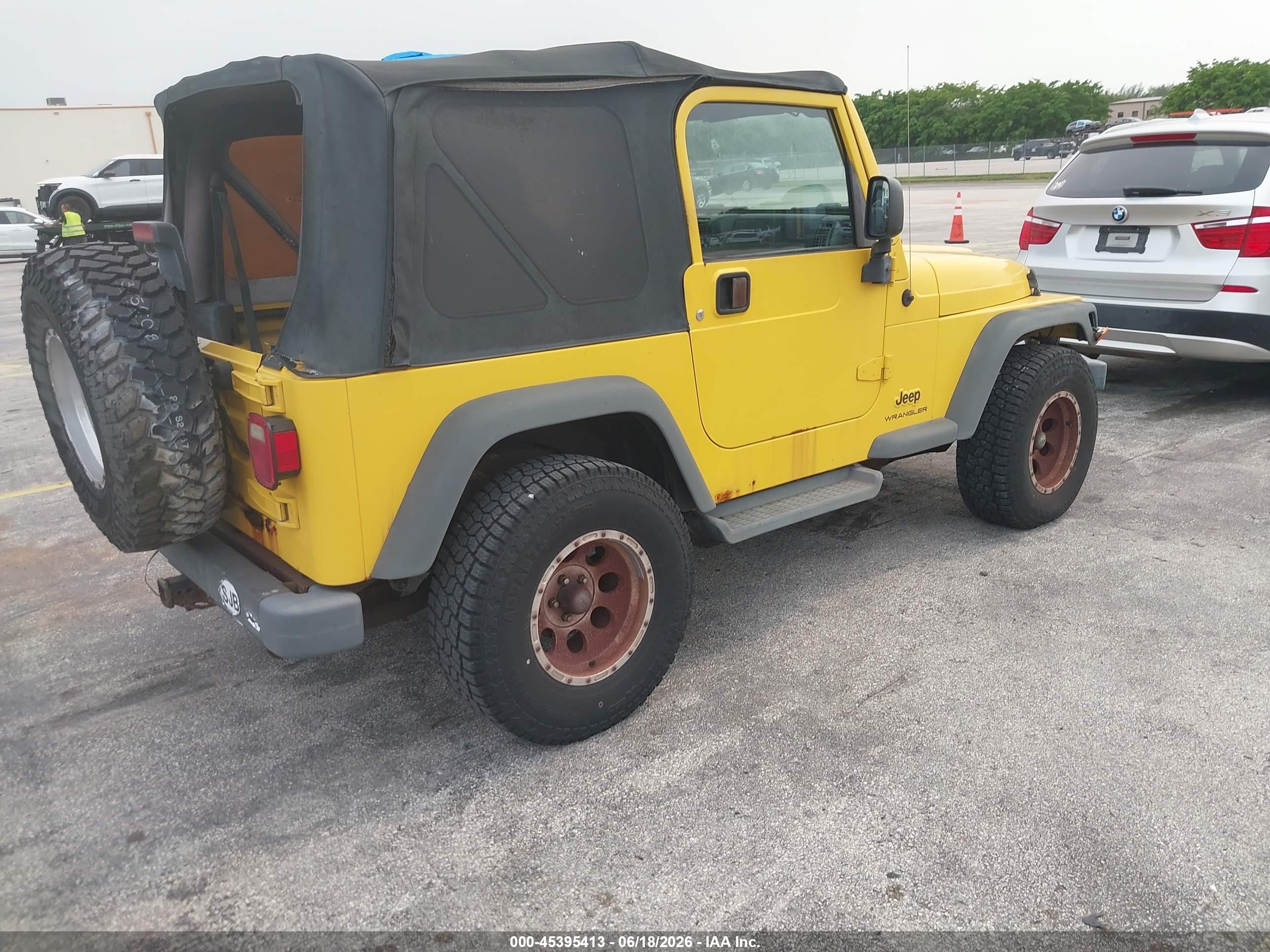 2004 Jeep Wrangler X Yellow vin: 1J4FA39S04P729197