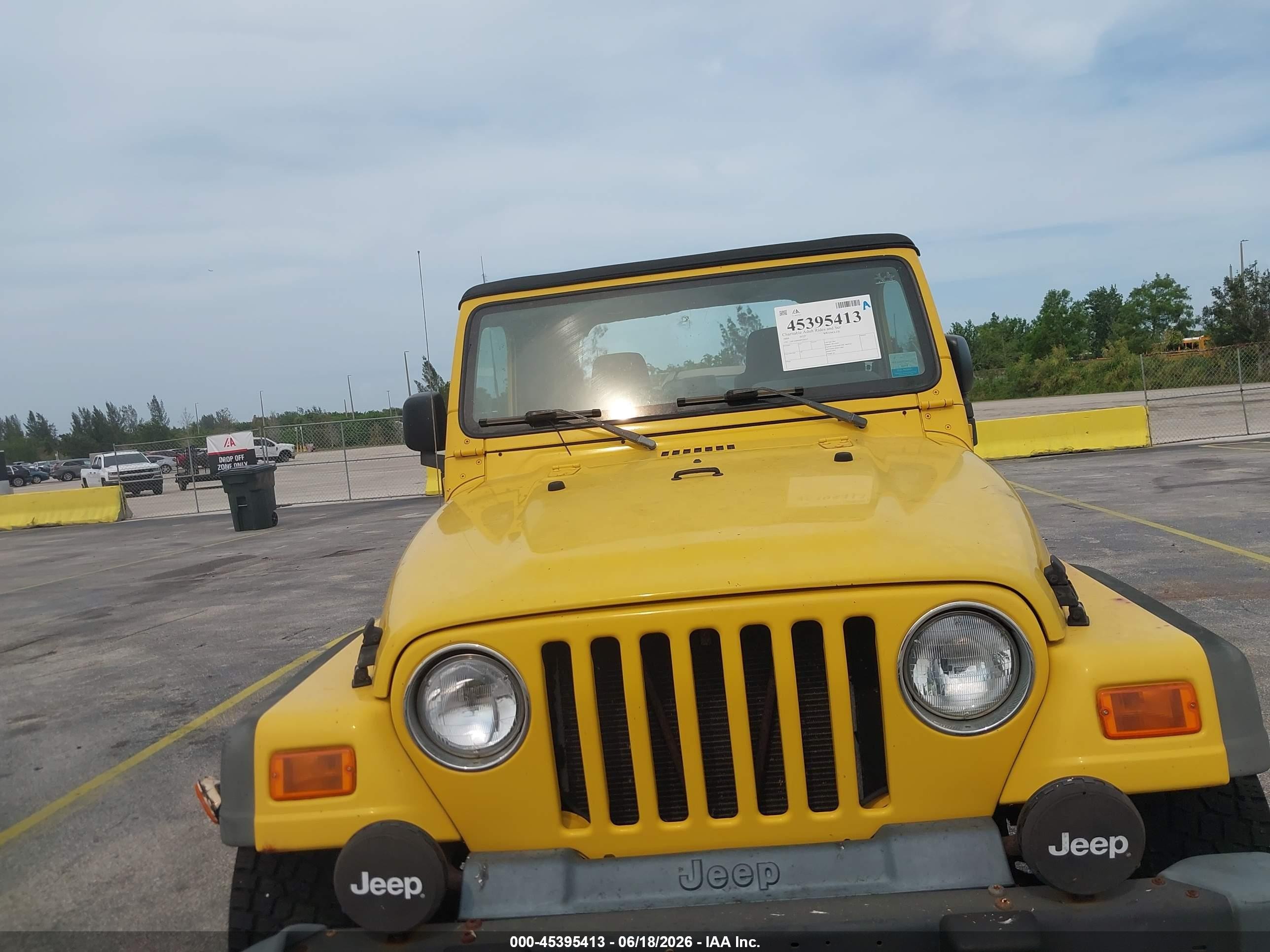 2004 Jeep Wrangler X Yellow vin: 1J4FA39S04P729197