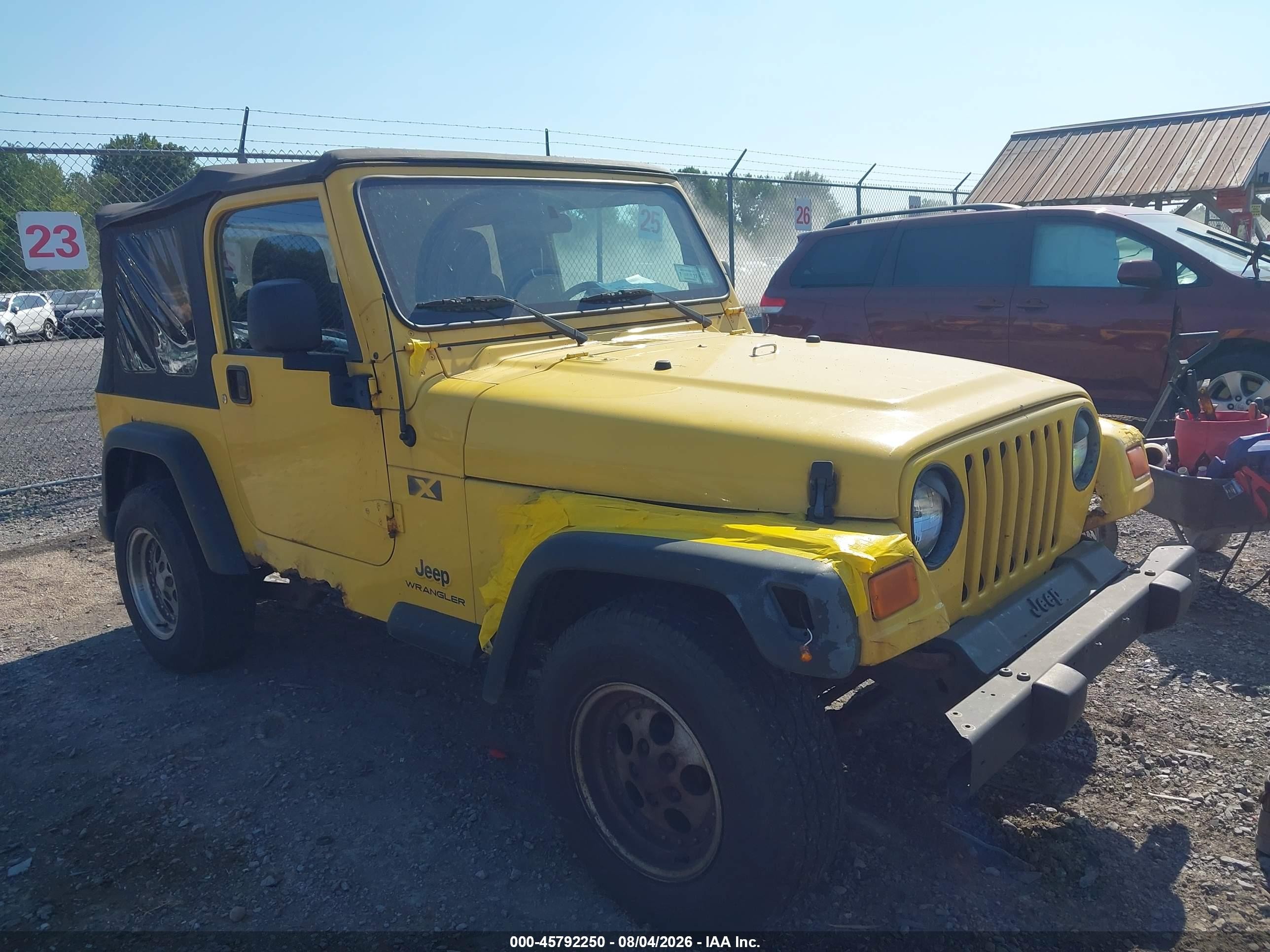 2004 Jeep Wrangler X Yellow vin: 1J4FA39S04P796849